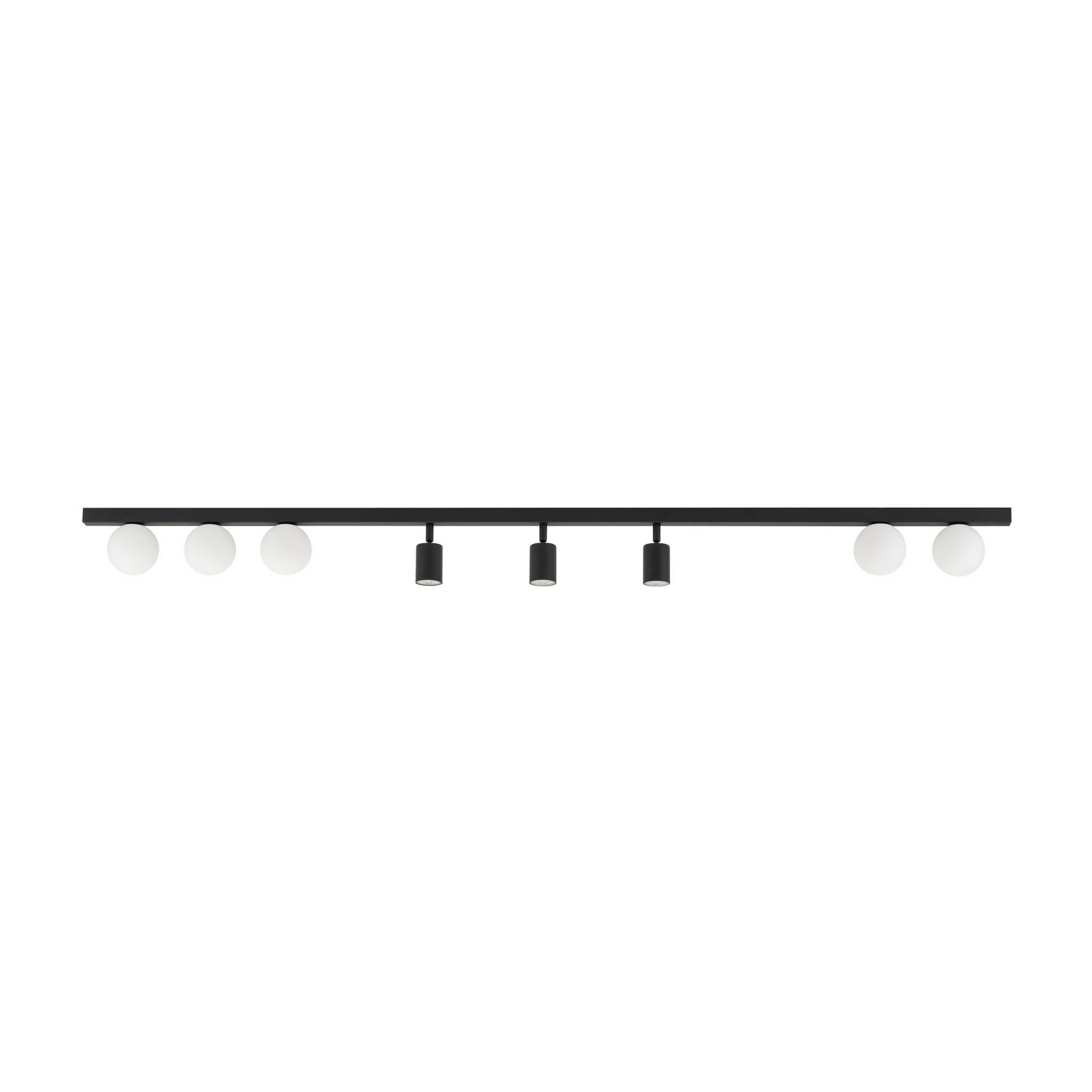 Plafon nowoczesny industrialny loft reflektory klosz szklany kule czarny biały TK Lighting Vox 10004 5x10W GU10 3x6W G9