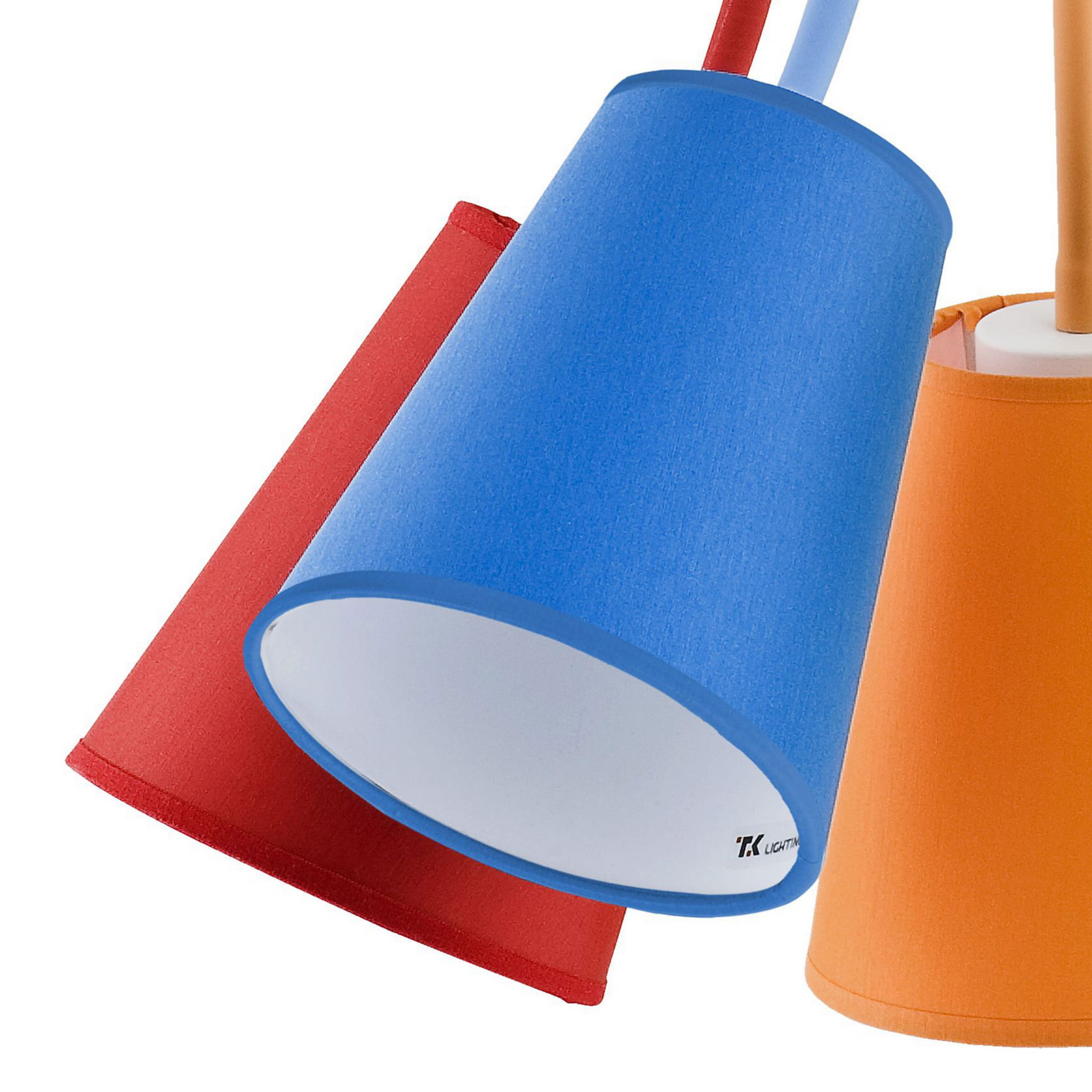 Lampa wisząca kolorowe abażury Wire tuba wielokolorowy TK Lighting 2107 E27 5X15W