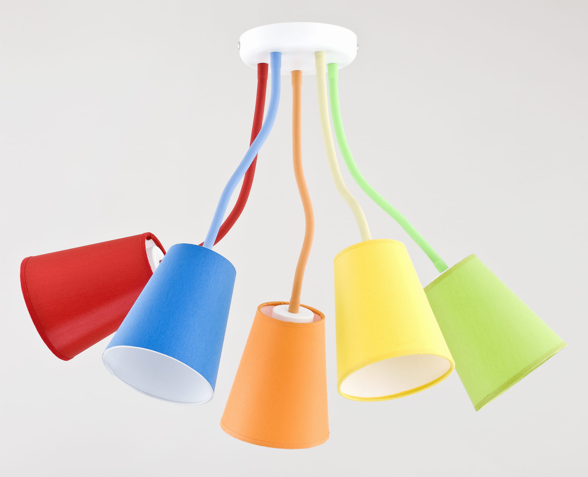 Lampa wisząca kolorowe abażury Wire tuba wielokolorowy TK Lighting 2107 E27 5X15W