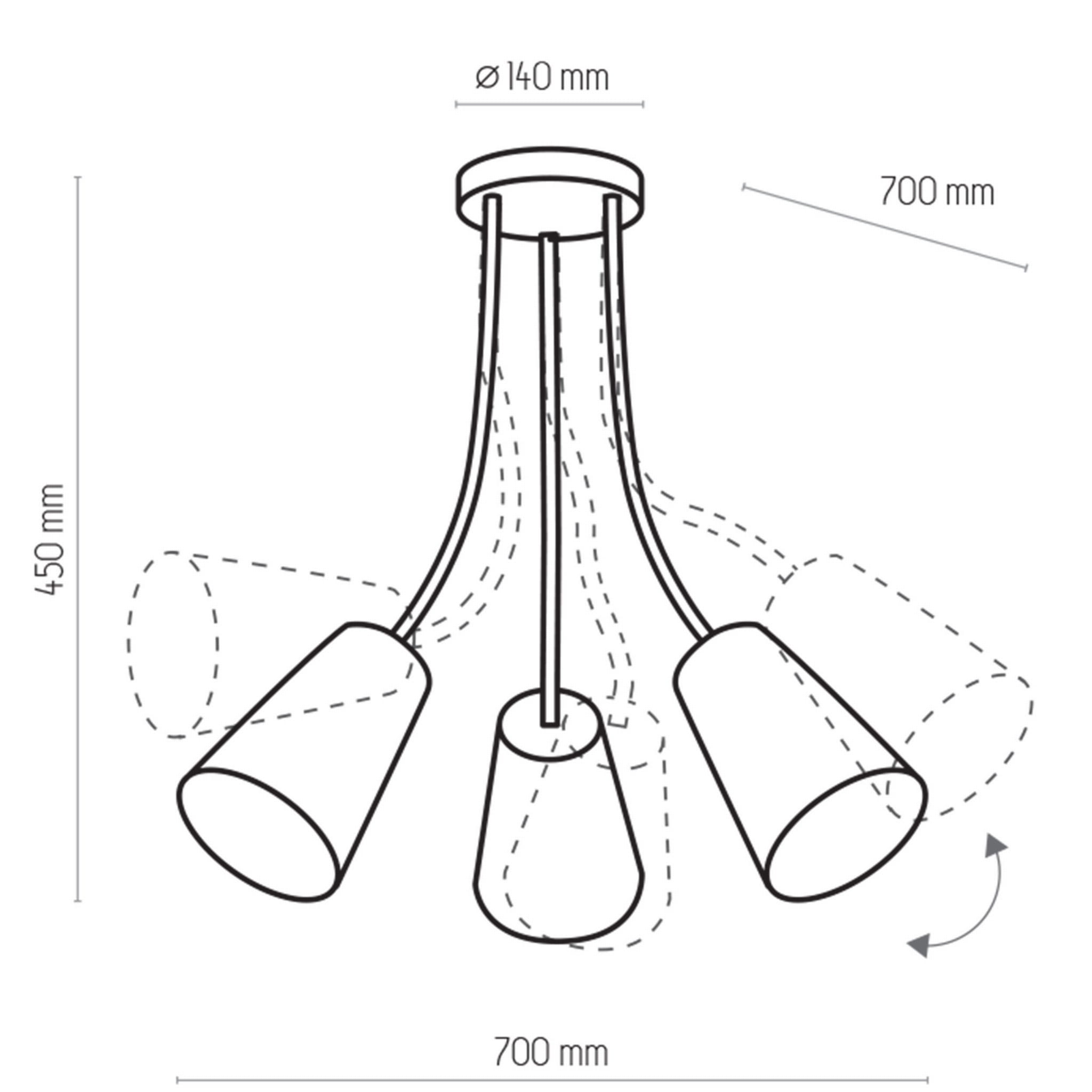 TK Lighting Wire kids 1711 plafon lampa sufitowa 3x15W E27 biały multikolorowy