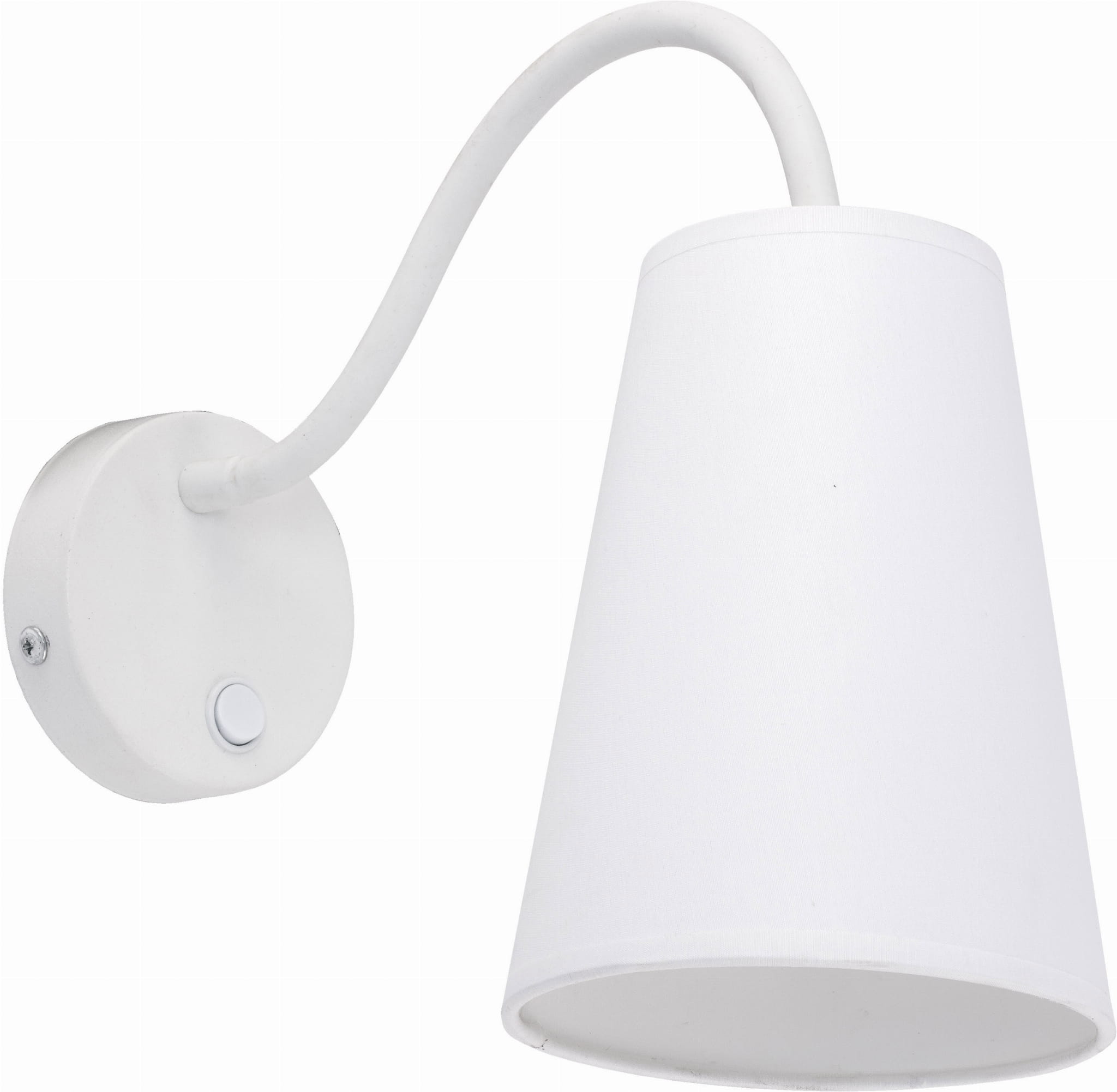 Kinkiet lampa ścienna nowoczesny z abażurem z włącznikiem TK Lighting Wire 2445 1x60W E27 biały