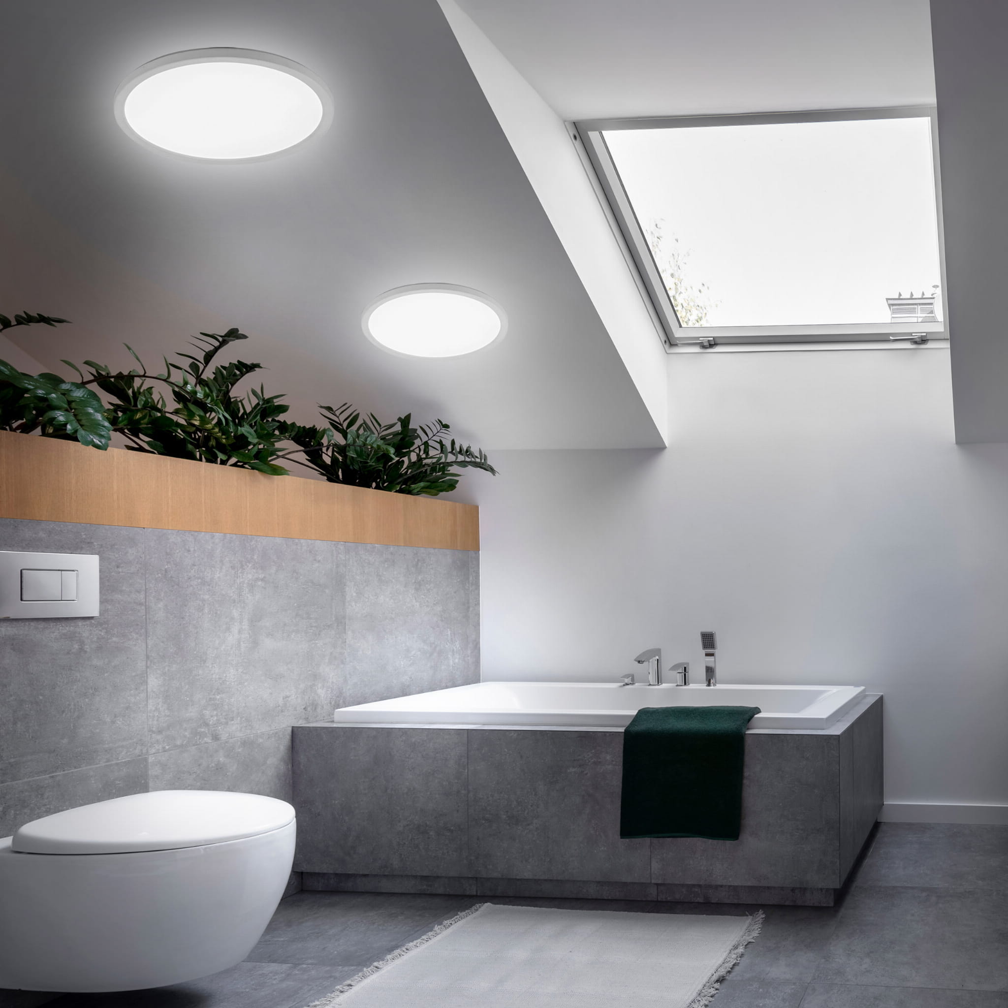 Plafon lampa sufitowa koło z przełącznikiem na obudowie TK Lighting Aqua White Medium 6902 1x36W LED 3000 4000 6500K biały