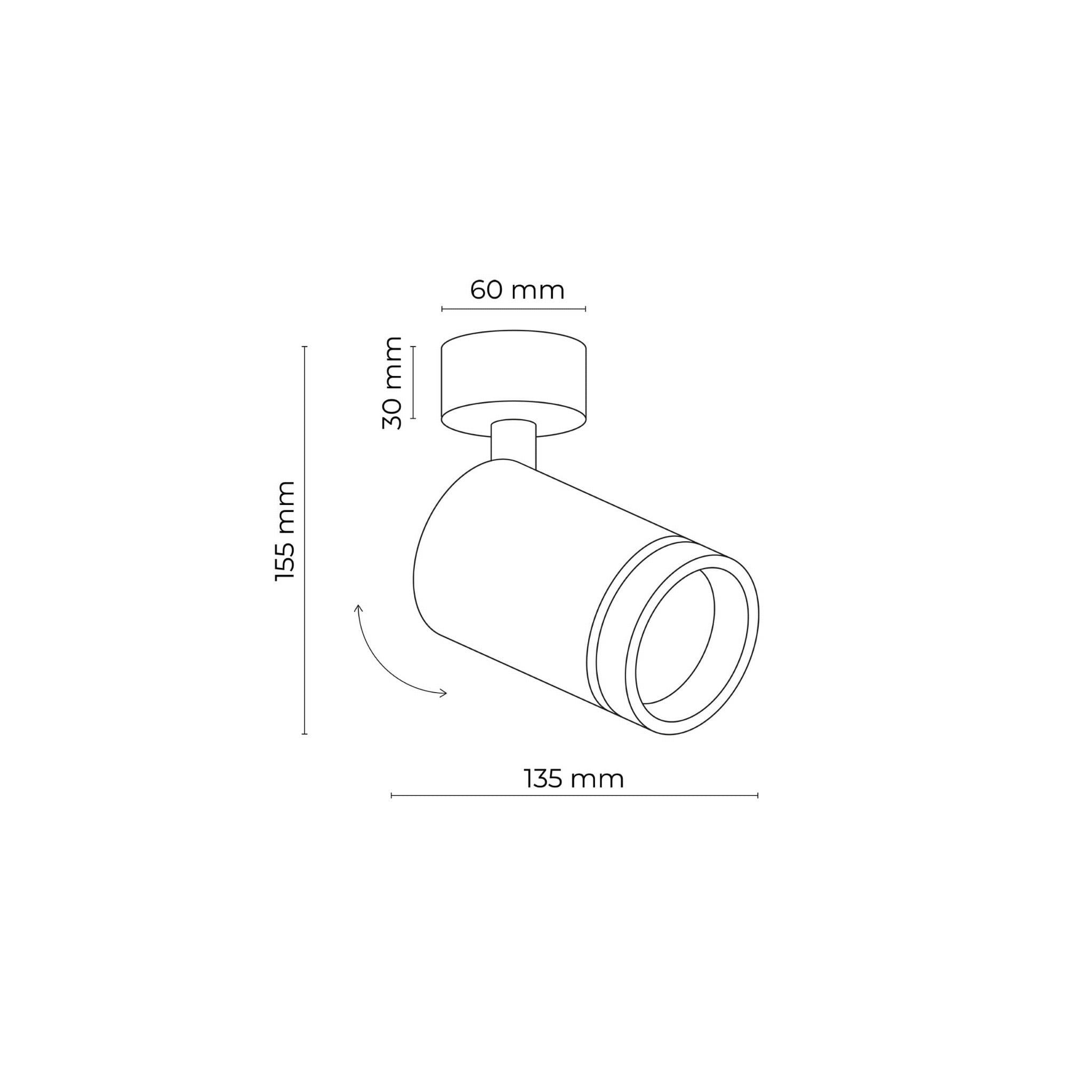 Reflektor nowoczesny industrialny loft metalowy tuba czarny TK Lighting Jet 6910 1x10W GU10