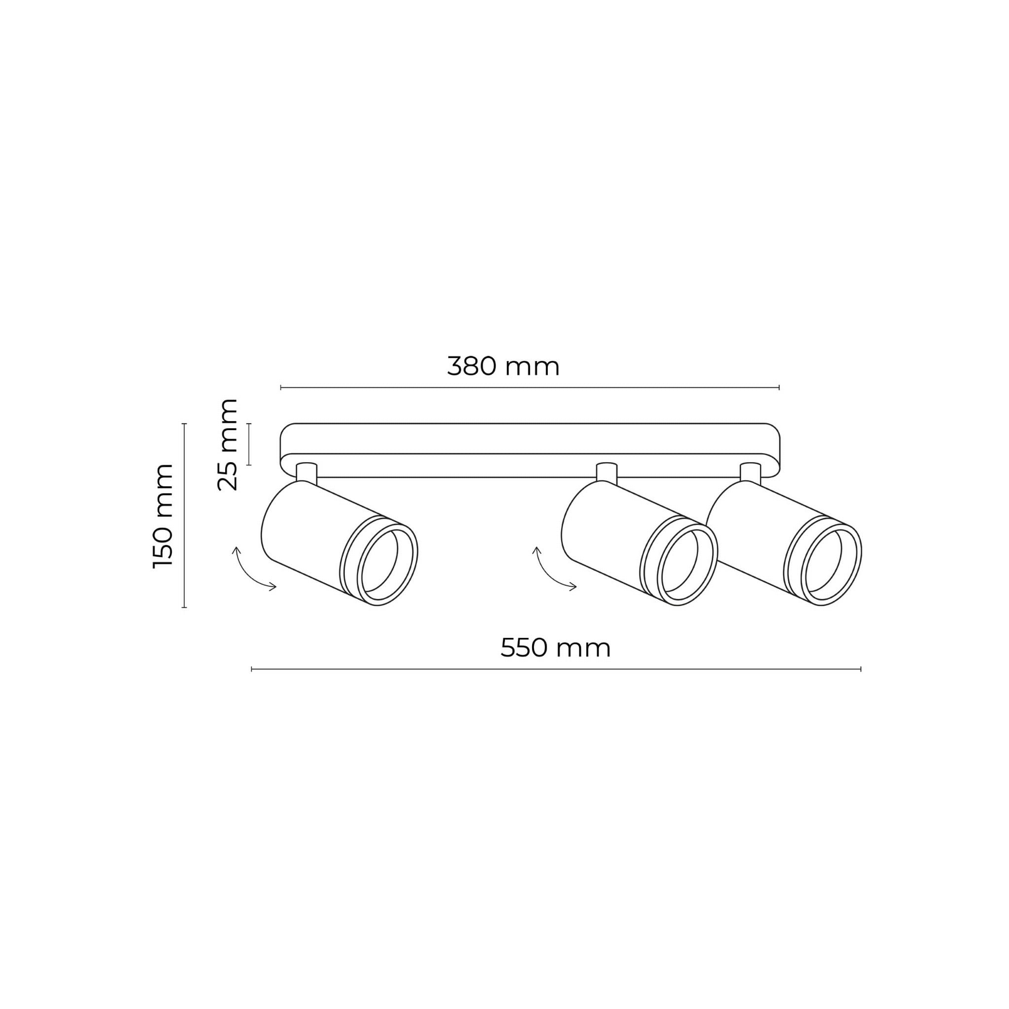 Plafon nowoczesny industrialny loft reflektory metalowe tuba czarny TK Lighting Jet 6914 3x10W GU10