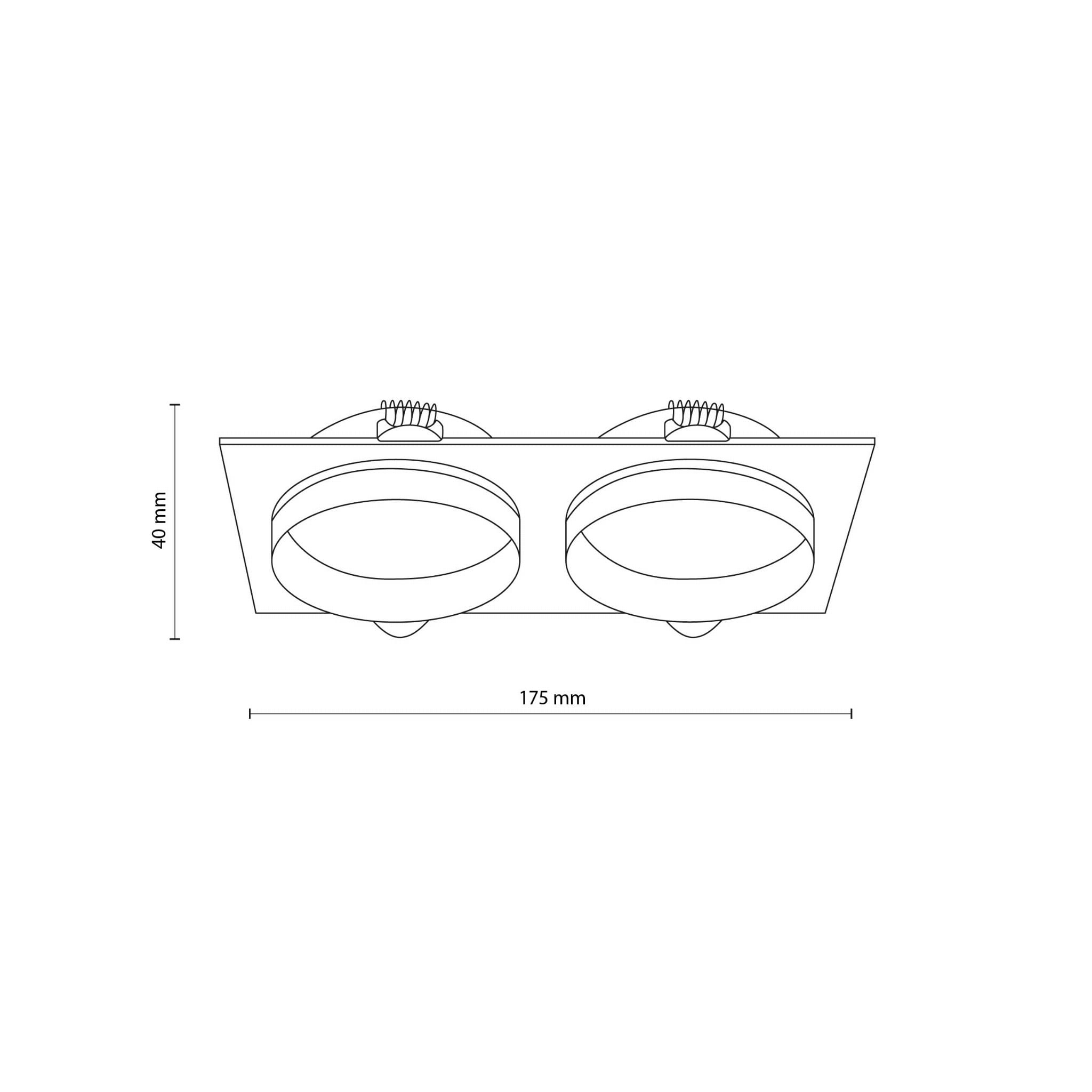 Oczko halogenowe podtynkowe prostokąt czarne TK Lighting Jet 6925 2x10W GU10