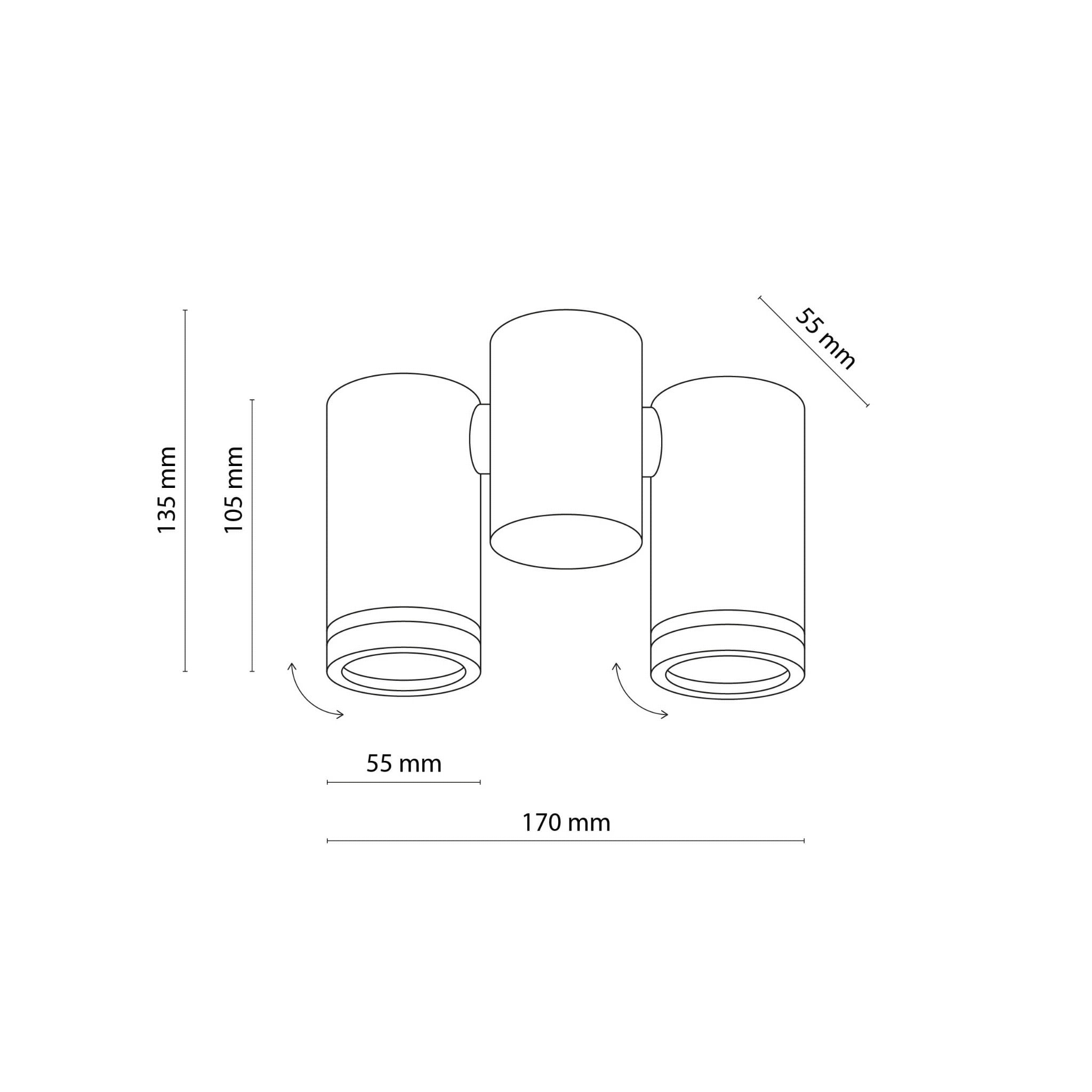 Spot nowoczesny industrialny loft reflektory metalowe tuba biały TK Lighting Jet 4352 2x10W GU10
