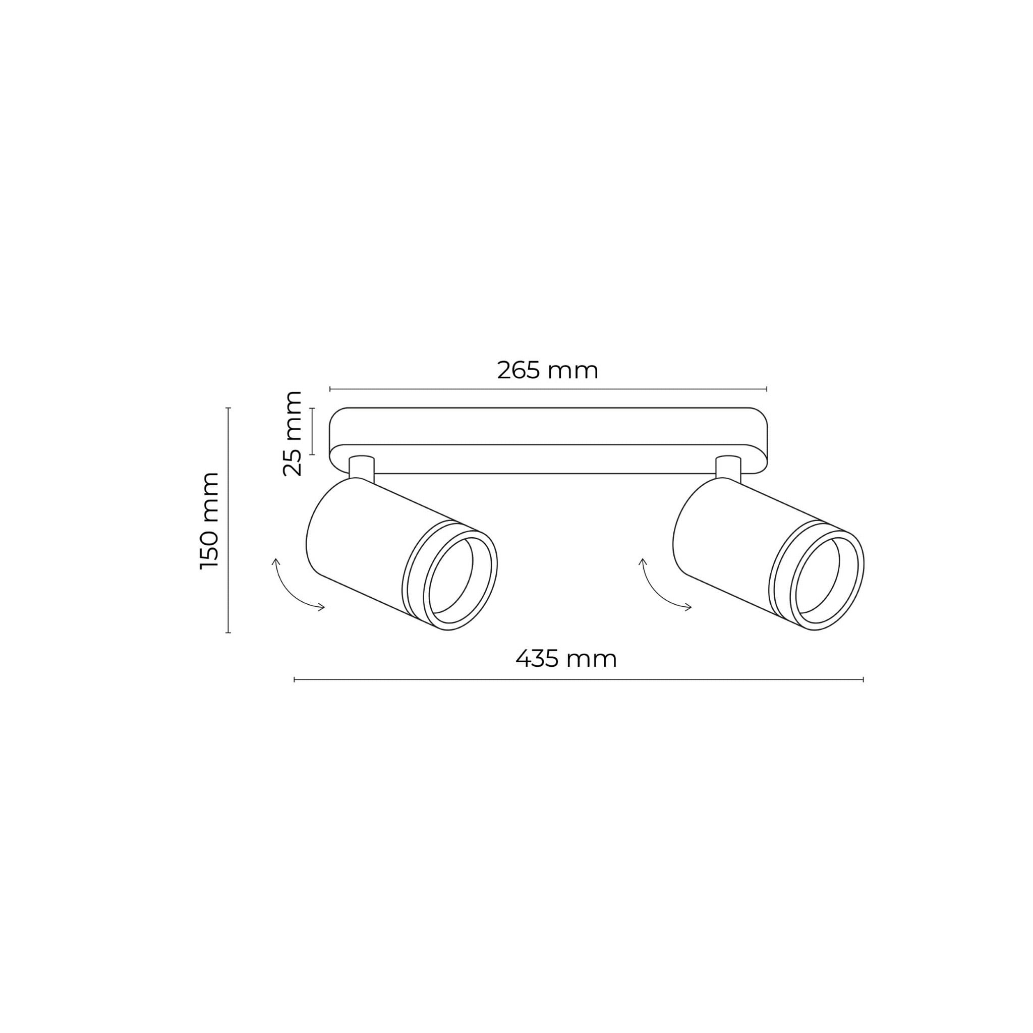 Plafon nowoczesny industrialny loft reflektory metalowe tuba biały TK Lighting Jet 6913 2x10W GU10