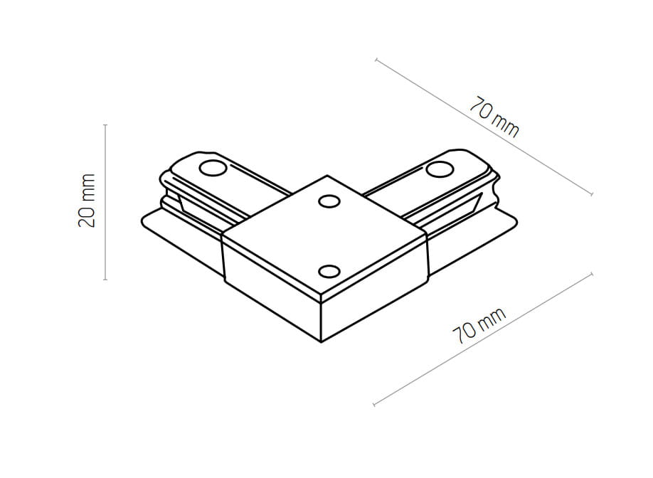 TK Lighting Tracer 4070 Złącze w kształcie L czarny