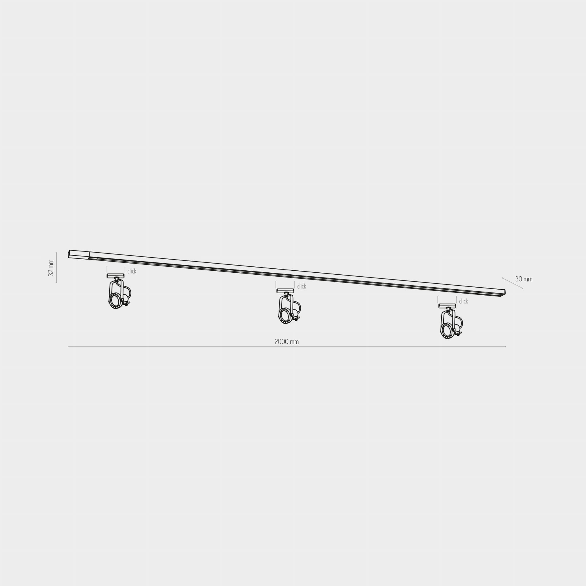 TK Lighting Tracer 3600 szyna 3 fazowa do systemu szynowego Tracer biała