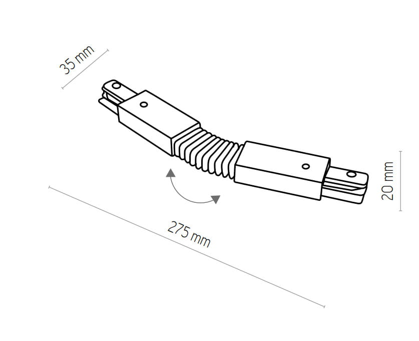 TK Lighting Tracer 4071 Złącze ruchome w kształcie L biały
