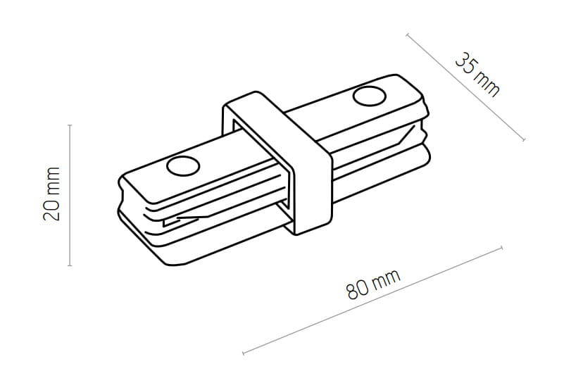 TK Lighting Tracer 4067 Mini ząłcze proste, plastikowe biały