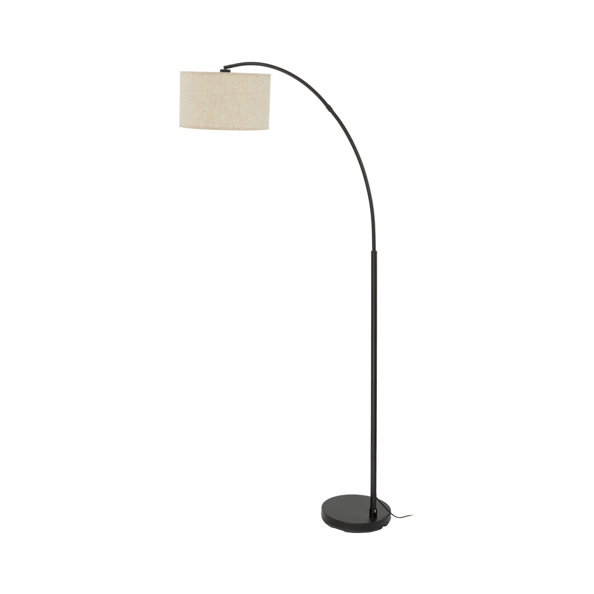Lampa podłogowa nowoczesna boho łukowa abażur materiałowy czarna lniana TK Lighting Zenith 16023 1x15W E27