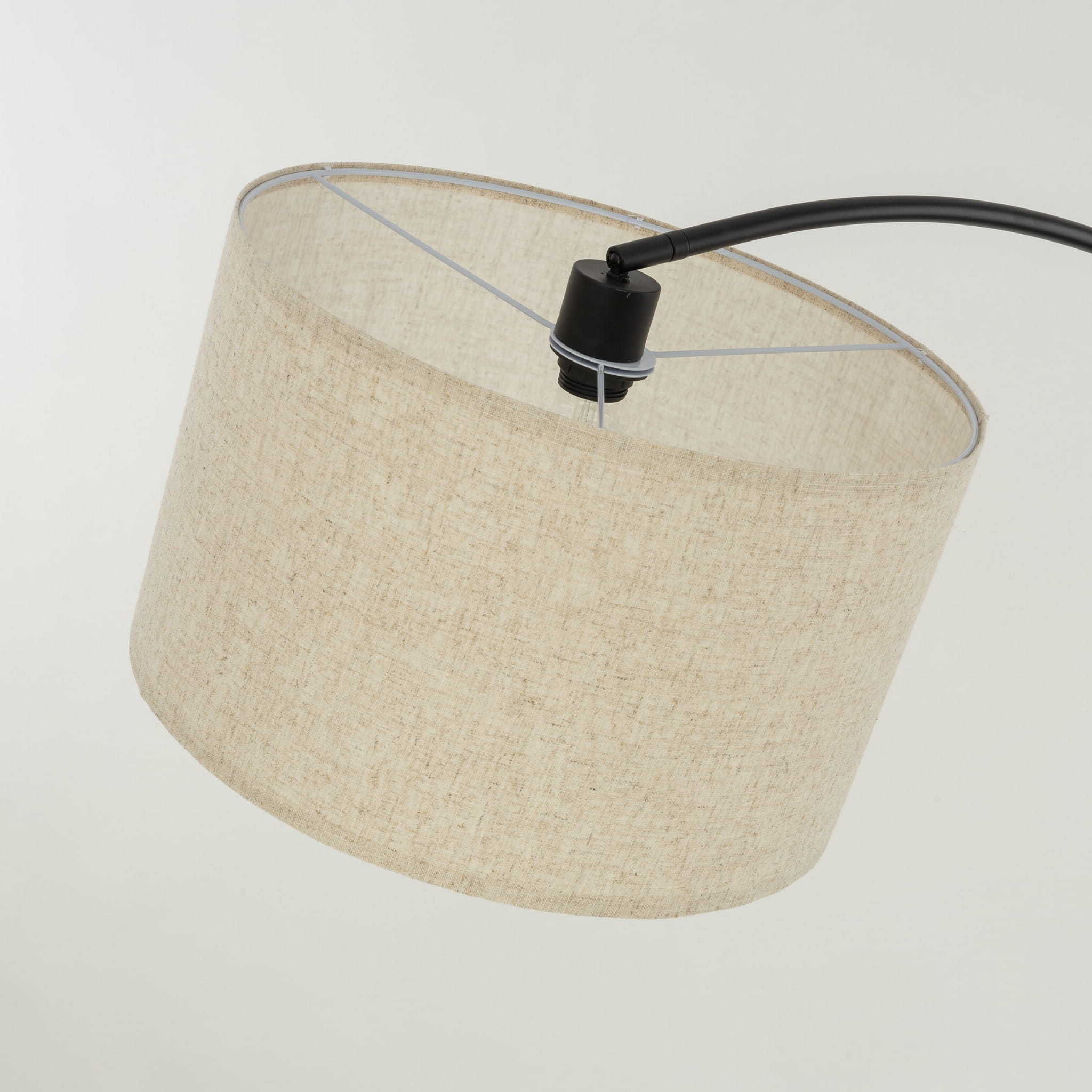 Lampa podłogowa nowoczesna boho łukowa abażur materiałowy czarna lniana TK Lighting Zenith 16023 1x15W E27