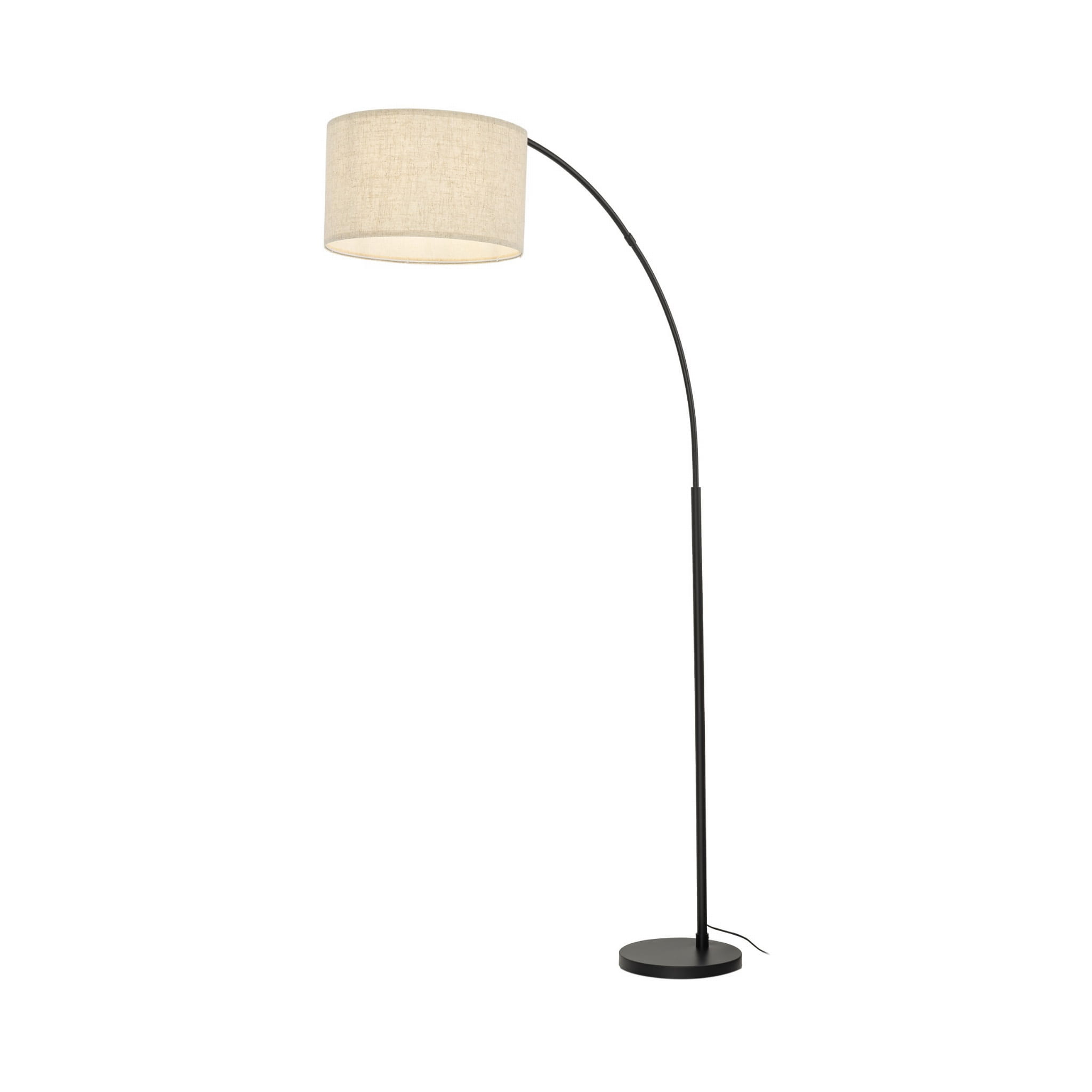 Lampa podłogowa nowoczesna boho łukowa abażur materiałowy czarna lniana TK Lighting Zenith 16023 1x15W E27