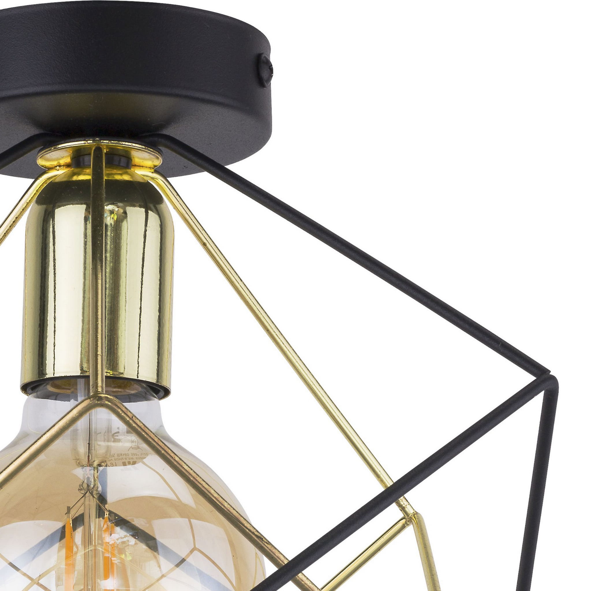 Plafon lampa sufitowa spot geometryczna metalowa klatka TK Lighting Alambre 2702 1x15W E27 czarny złoty
