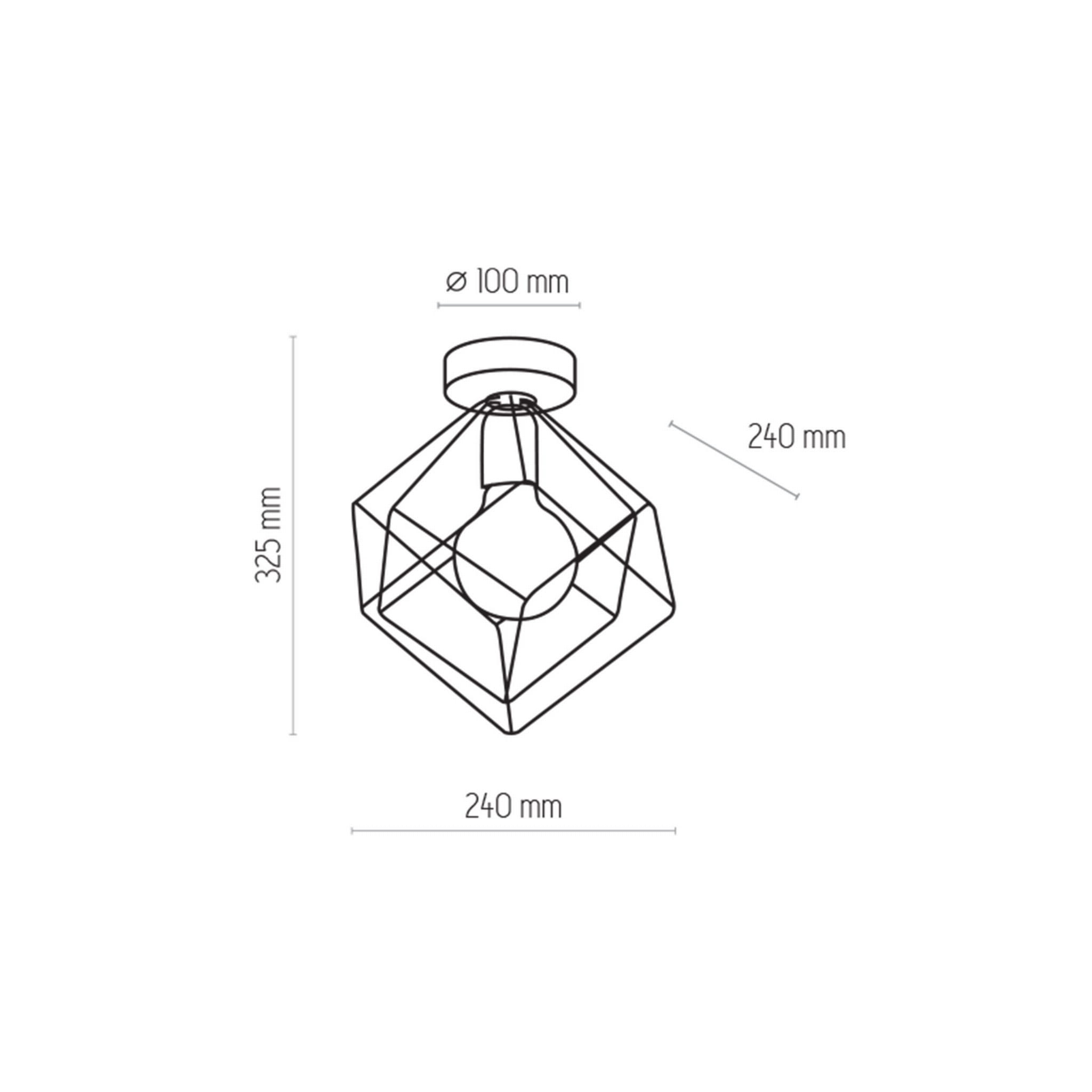 Plafon lampa sufitowa spot geometryczna metalowa klatka TK Lighting Alambre 2702 1x15W E27 czarny złoty