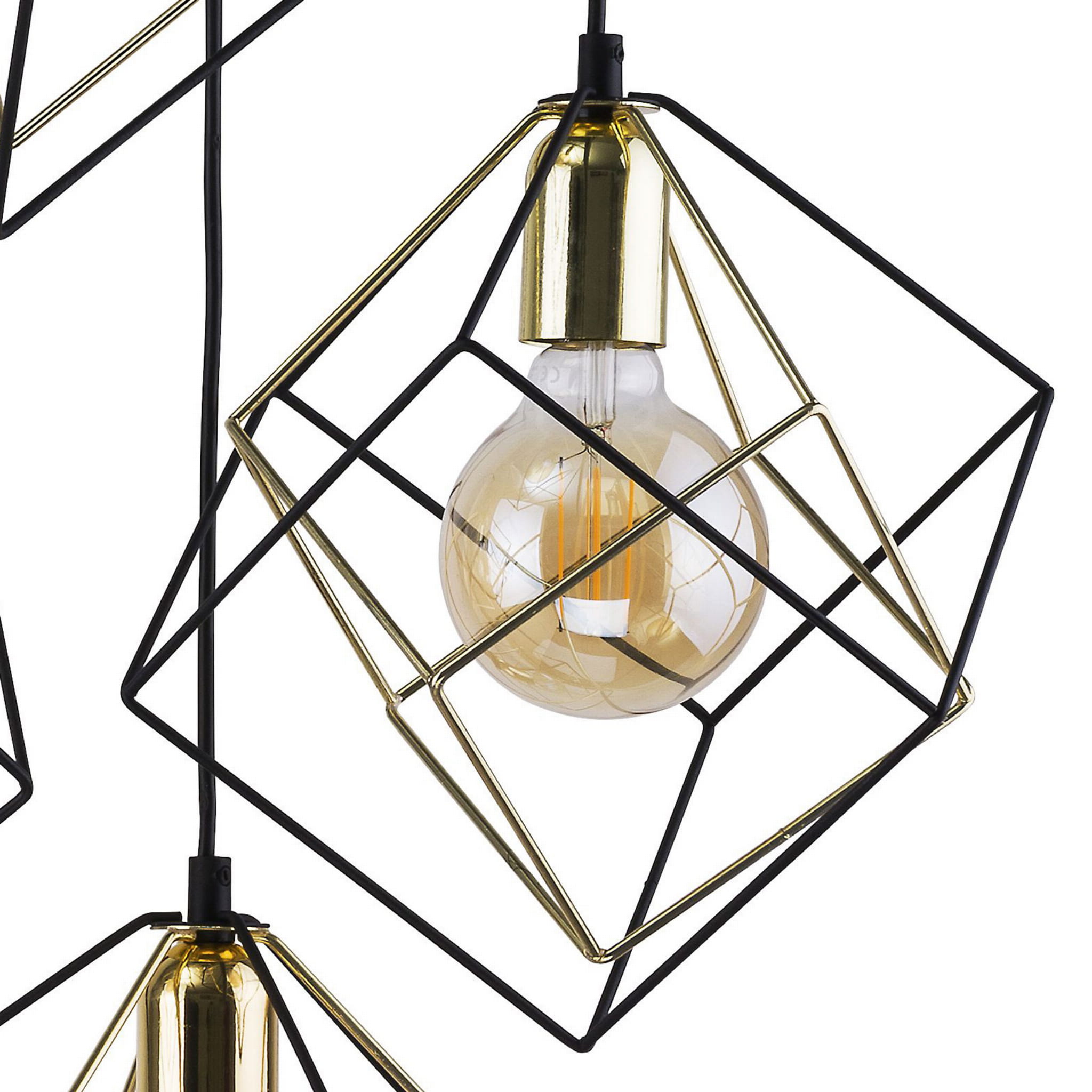 TK Lighting Alambre 2778 lampa wisząca oprawa 4x15W E27 czarna złota