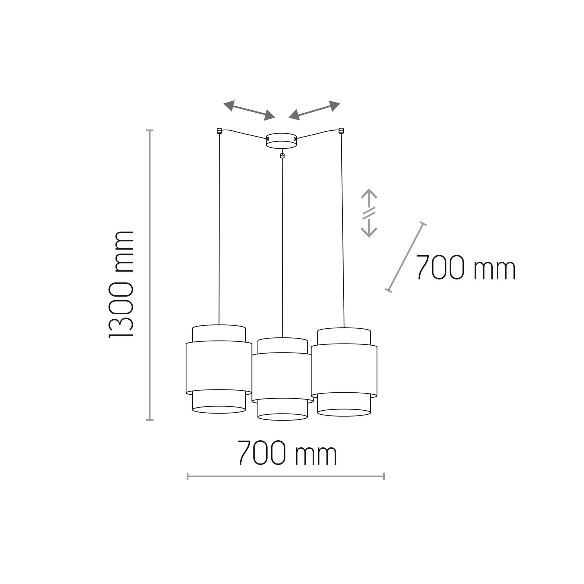 Tk Lighting Boho 6549 lampa wisząca pająk z abażurami rattanowymi 3x15W E27 czarna słomkowa