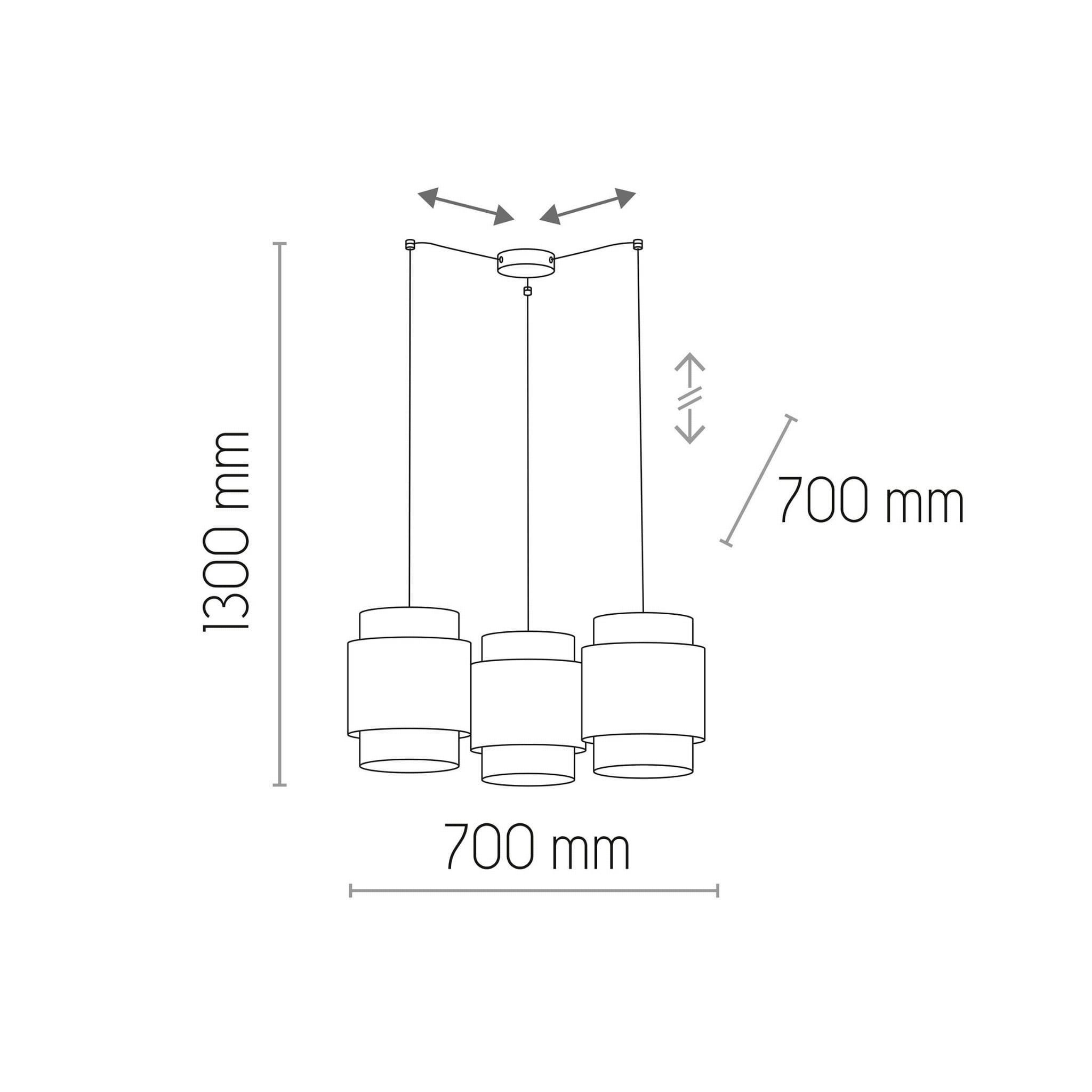 Tk Lighting Boho 6537 Lampa wisząca z abażurami rattanowymi 3x60W E27 biała słomkowa