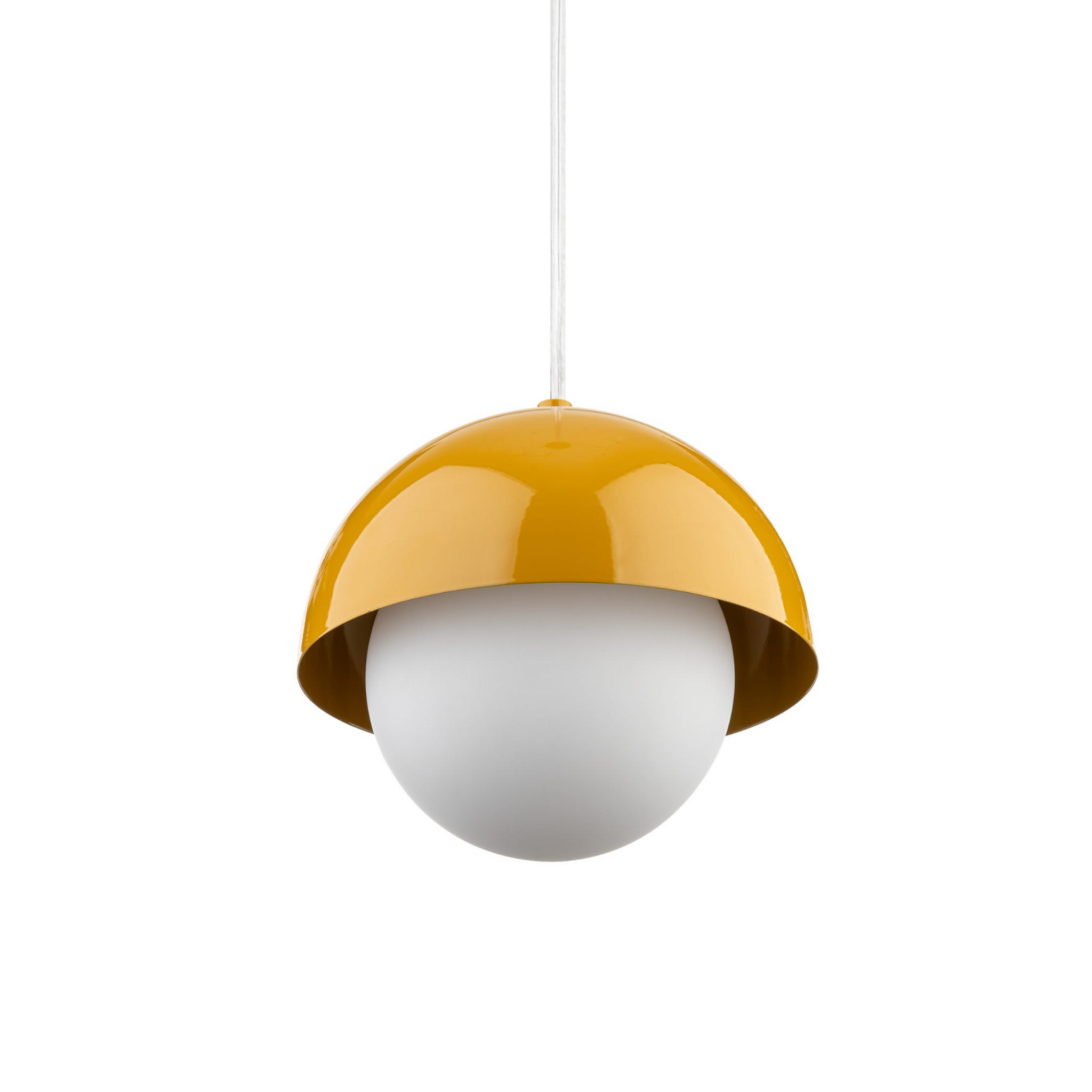 Lampa wisząca nowoczesna skandynawska klosz metalowy miska ochra biała TK Lighting Bono 10265 1x8W G9