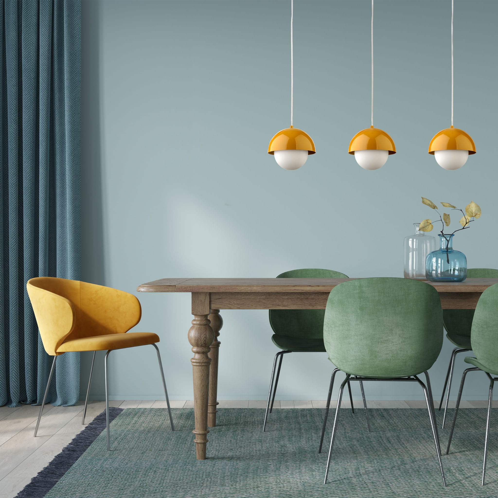 Lampa wisząca nowoczesna skandynawska klosz metalowy miska ochra biała TK Lighting Bono 10265 1x8W G9