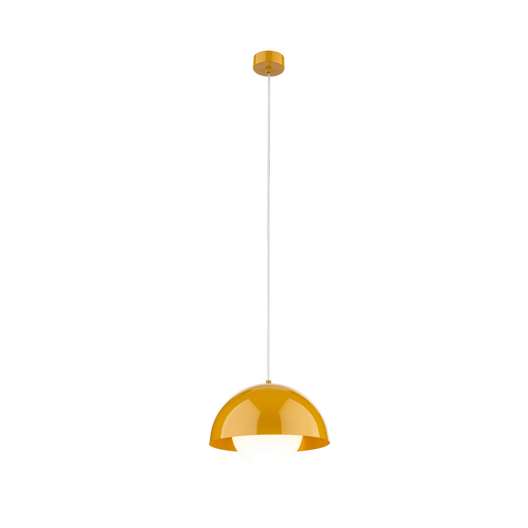 Lampa wisząca nowoczesna skandynawska klosz metalowy miska ochra biała TK Lighting Bono 10275 1x15W E27
