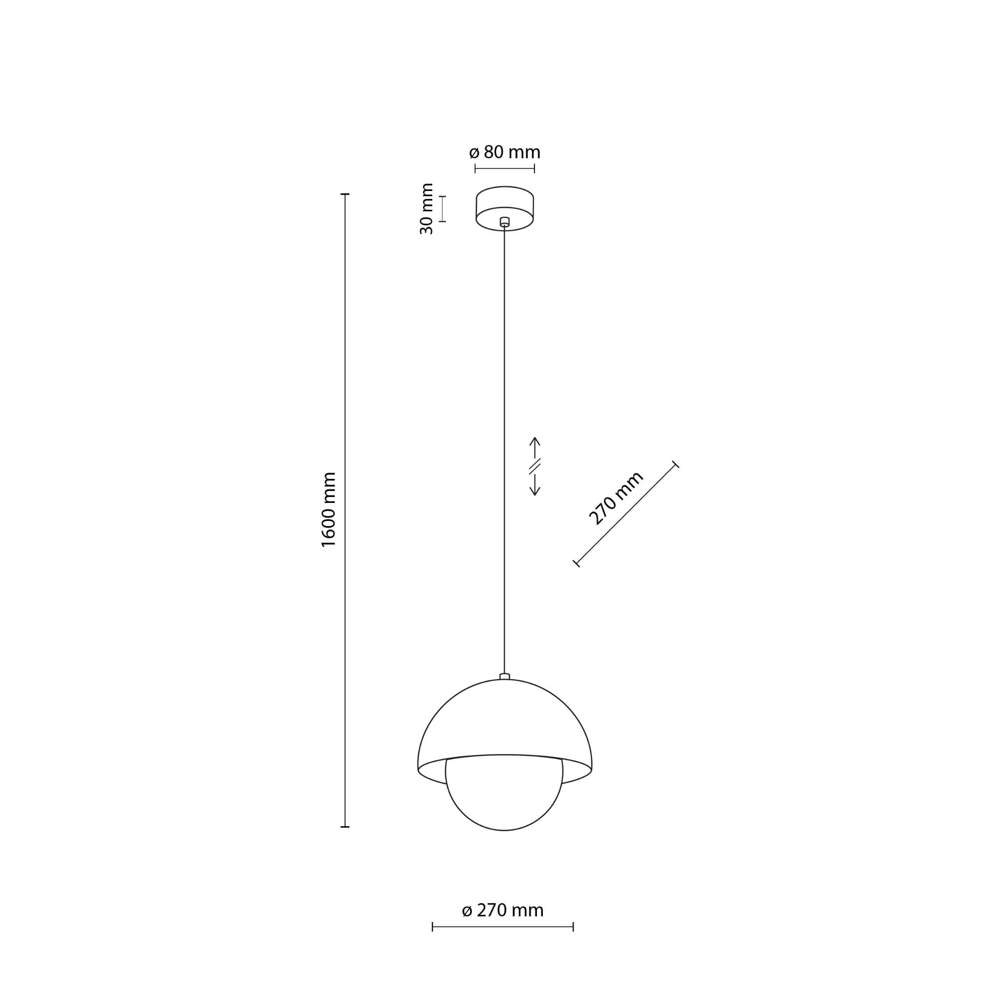 Lampa wisząca nowoczesna skandynawska klosz metalowy miska ochra biała TK Lighting Bono 10275 1x15W E27