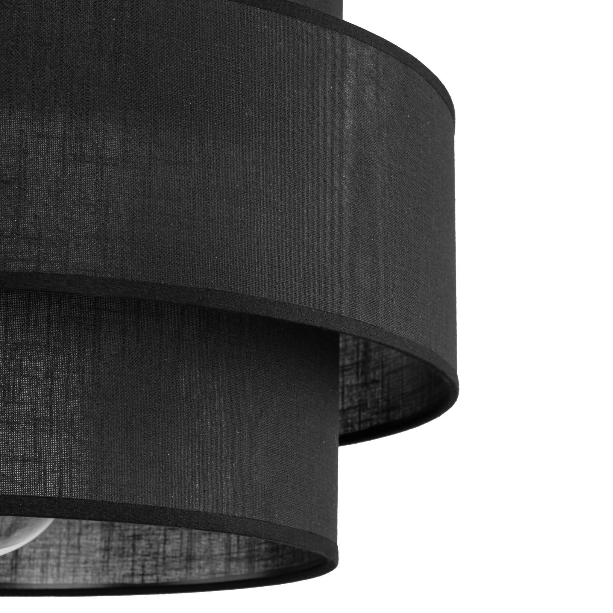 Lampa wisząca nowoczesna klasyczna abażur materiałowy tuba czarna TK Lighting Calisto 4999 1x15W E27