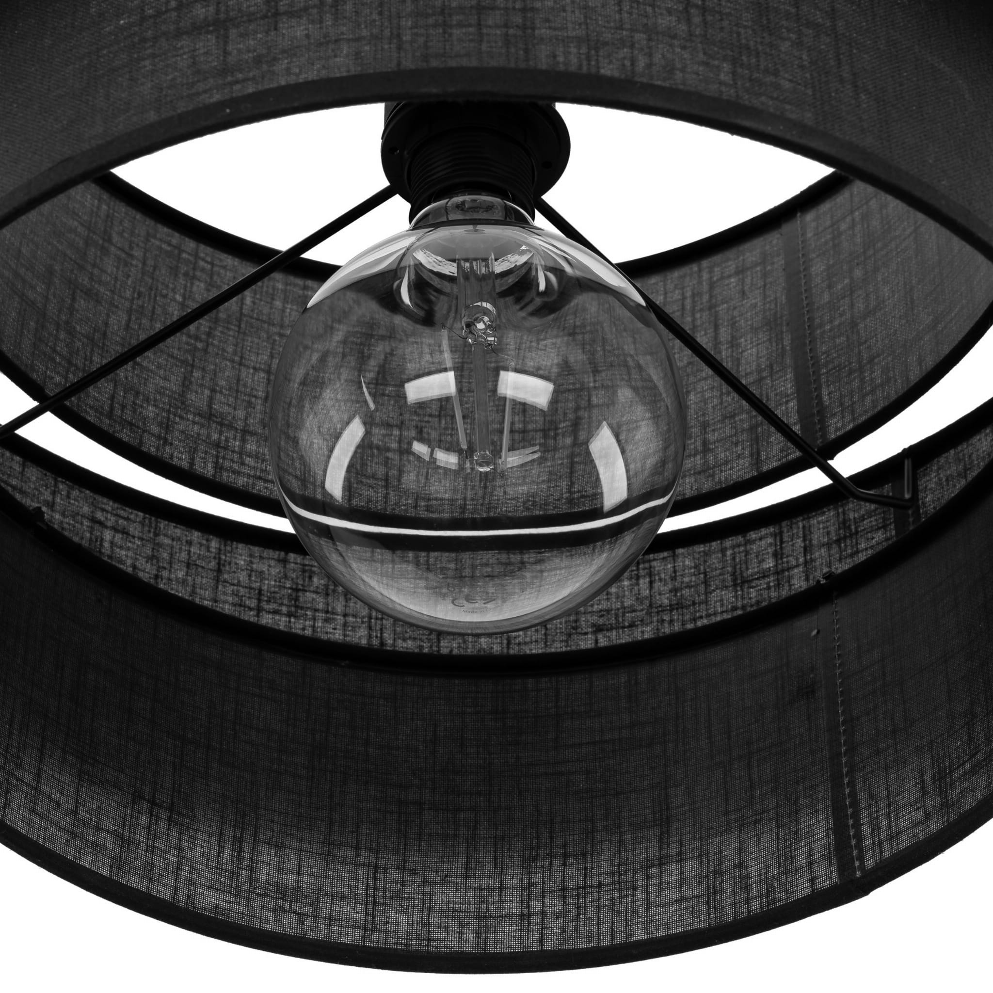 Lampa wisząca nowoczesna klasyczna abażur materiałowy tuba czarna TK Lighting Calisto 4999 1x15W E27