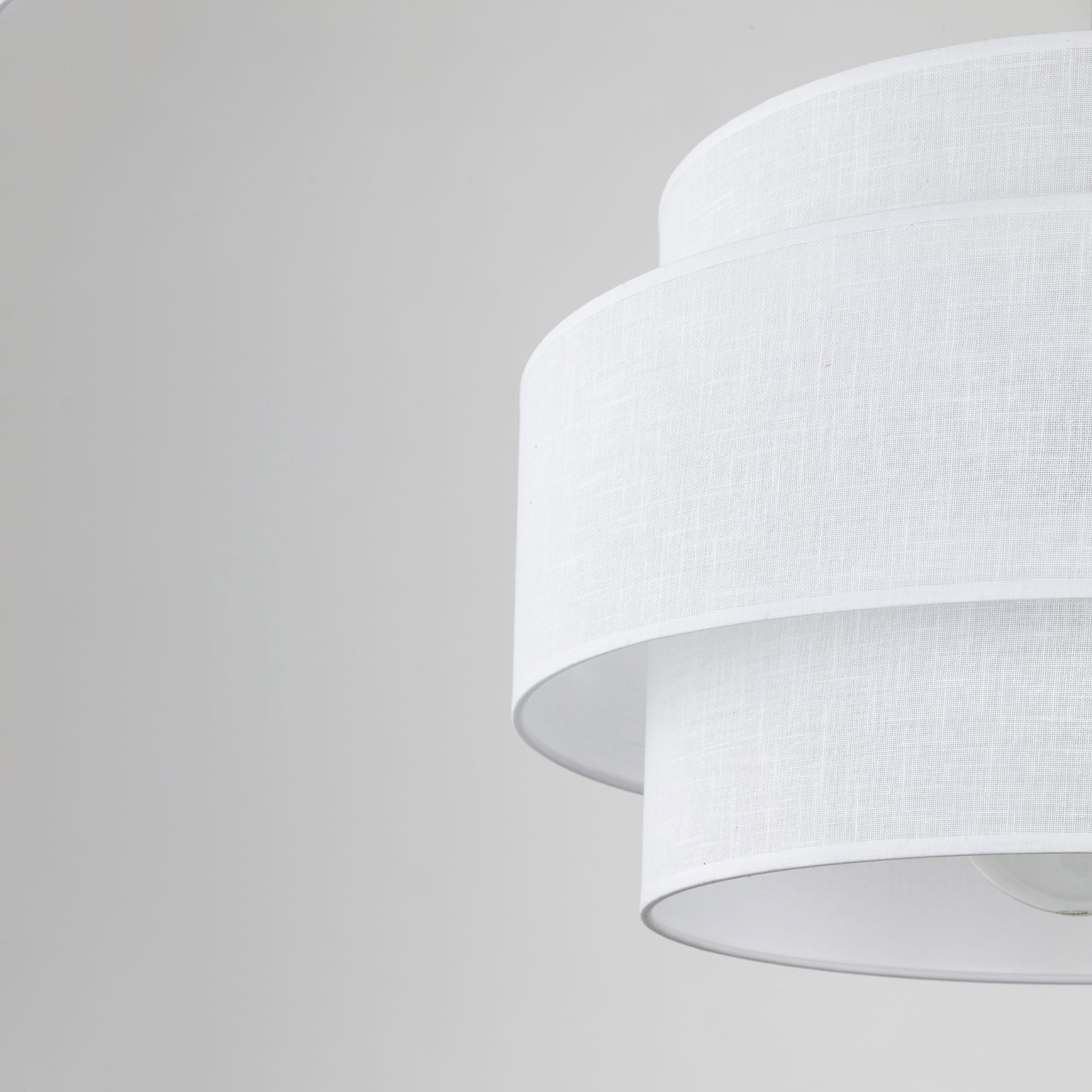 Lampa wisząca nowoczesna klasyczna abażur materiałowy tuba biała czarna TK Lighting Calisto 5095 1x15W E27