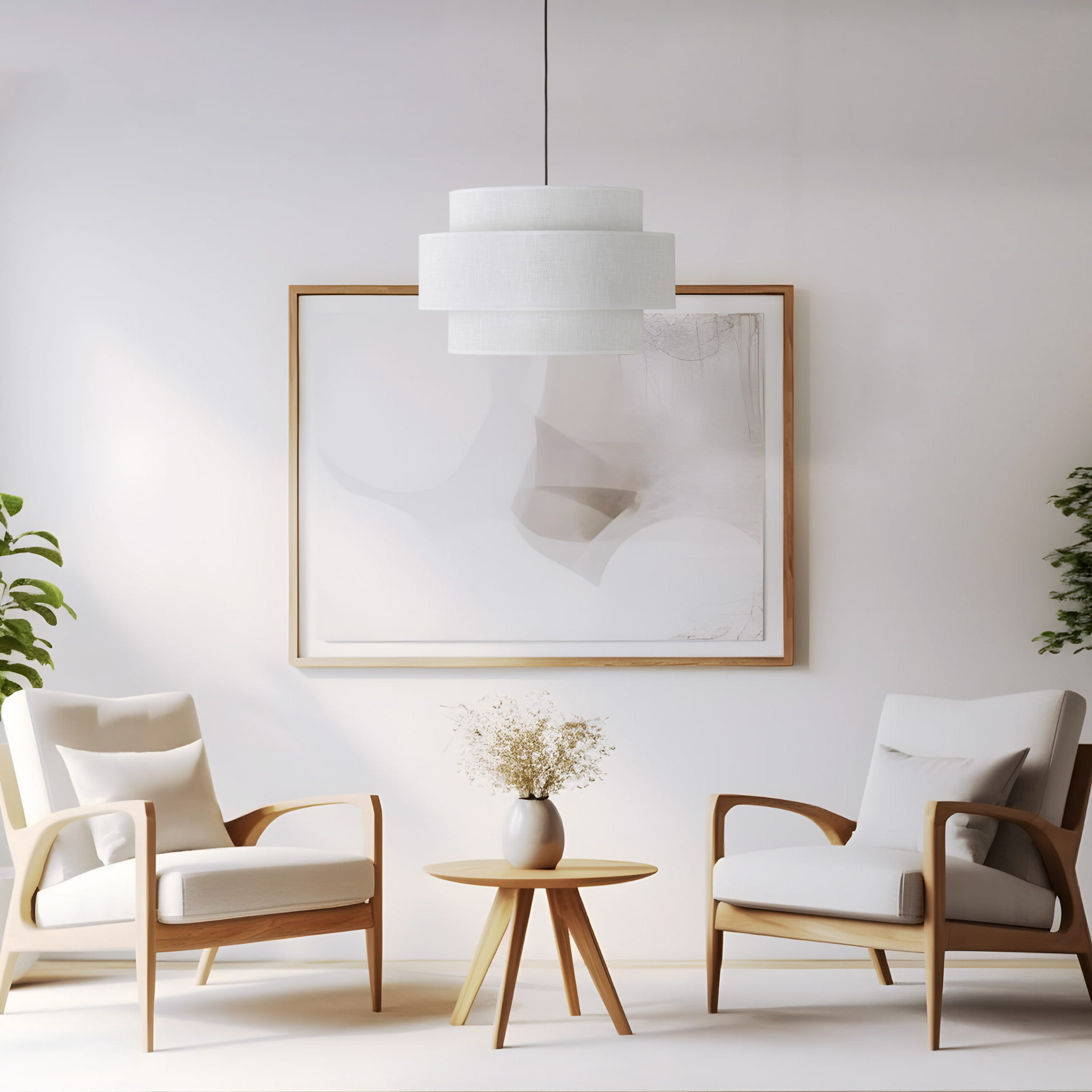Lampa wisząca nowoczesna klasyczna abażur materiałowy tuba biała czarna TK Lighting Calisto 5095 1x15W E27