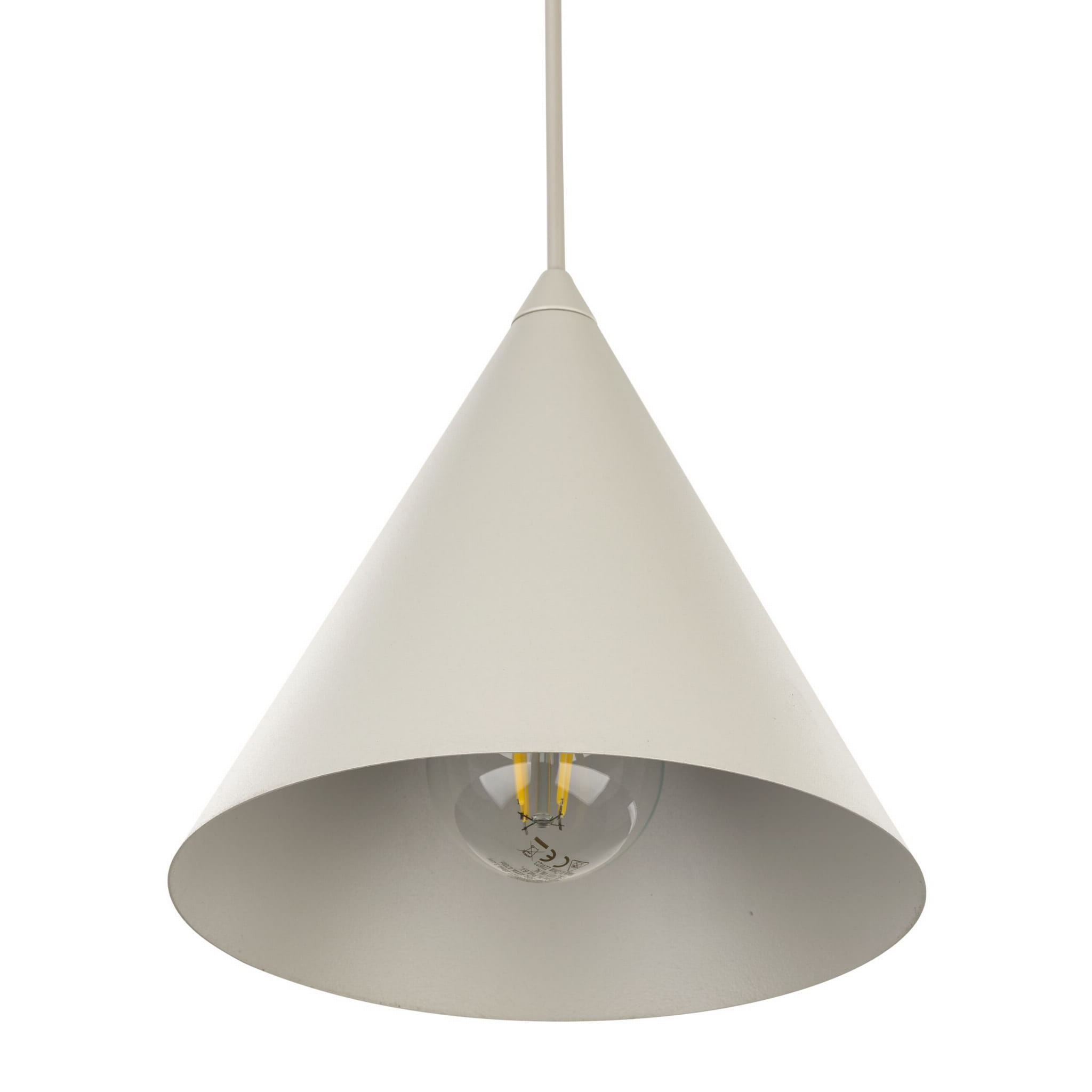Lampa wisząca nowoczesna skandynawska loft klosz metalowy stożek beżowa TK Lighting Cono 10072 1x15W E27