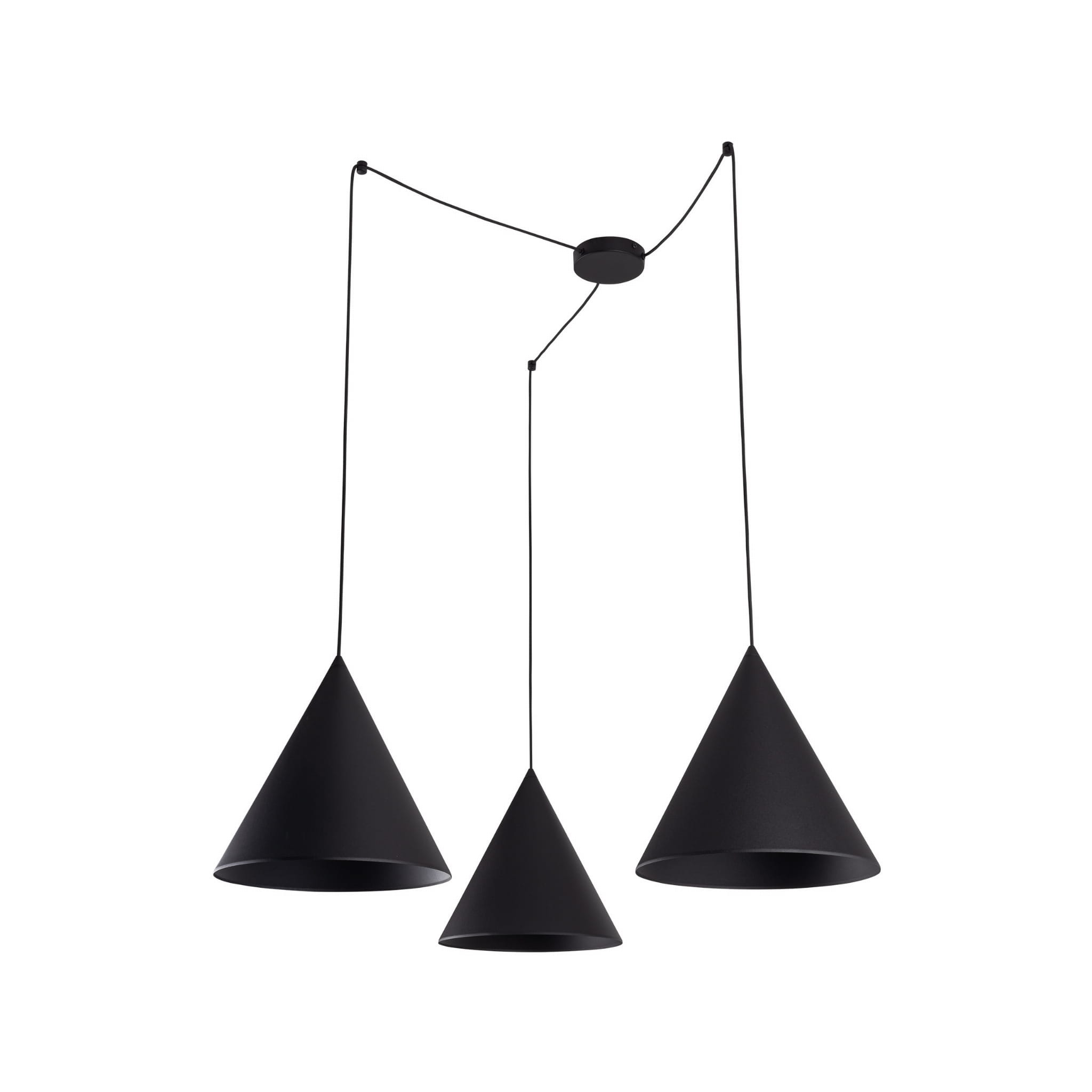 Lampa wisząca nowoczesna skandynawska loft pająk klosz metalowy stożek czarna TK Lighting Cono 6629 3x15W E27