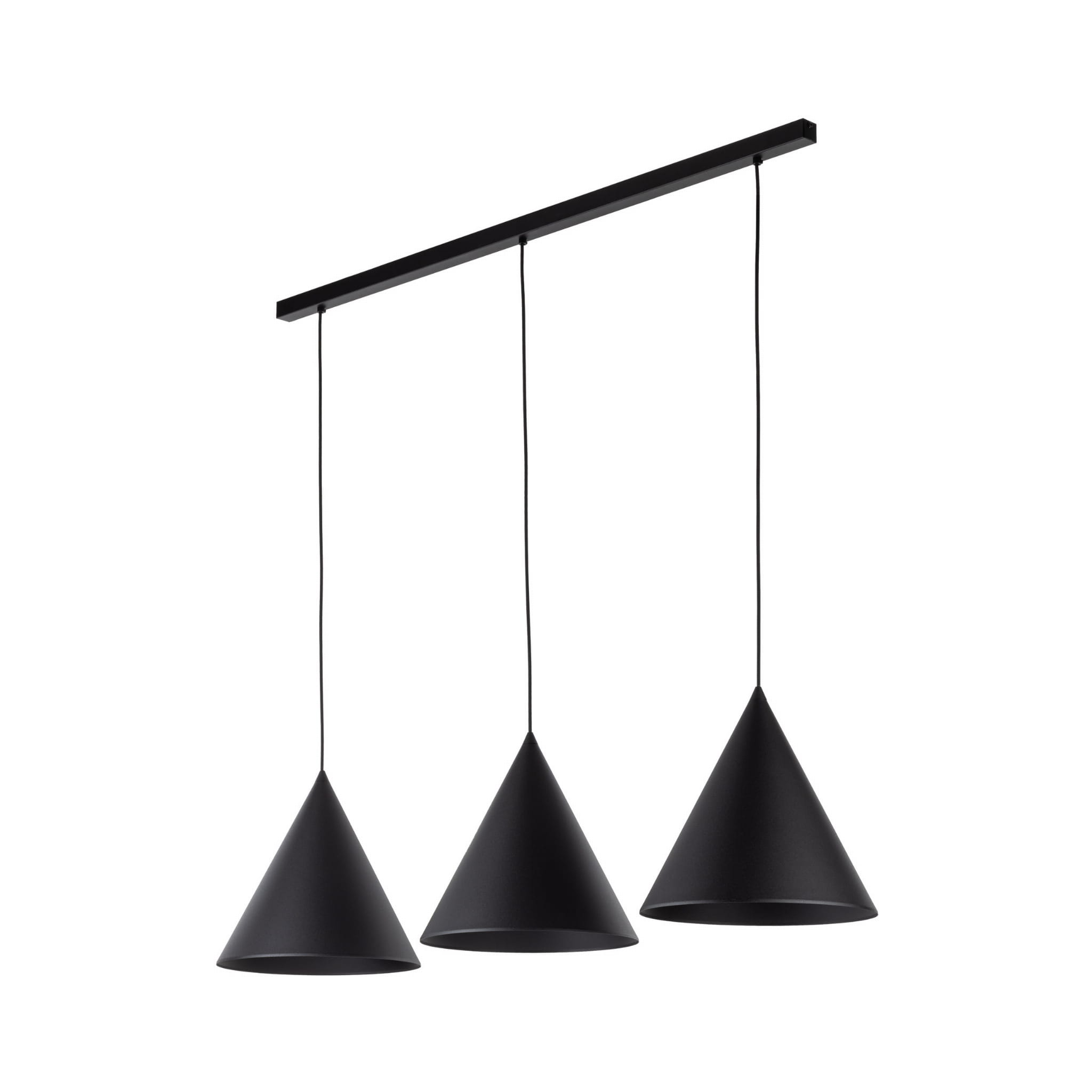 Lampa wisząca nowoczesna skandynawska klosz metalowy stożek czarna TK Lighting Cono 10060 3x15W E27