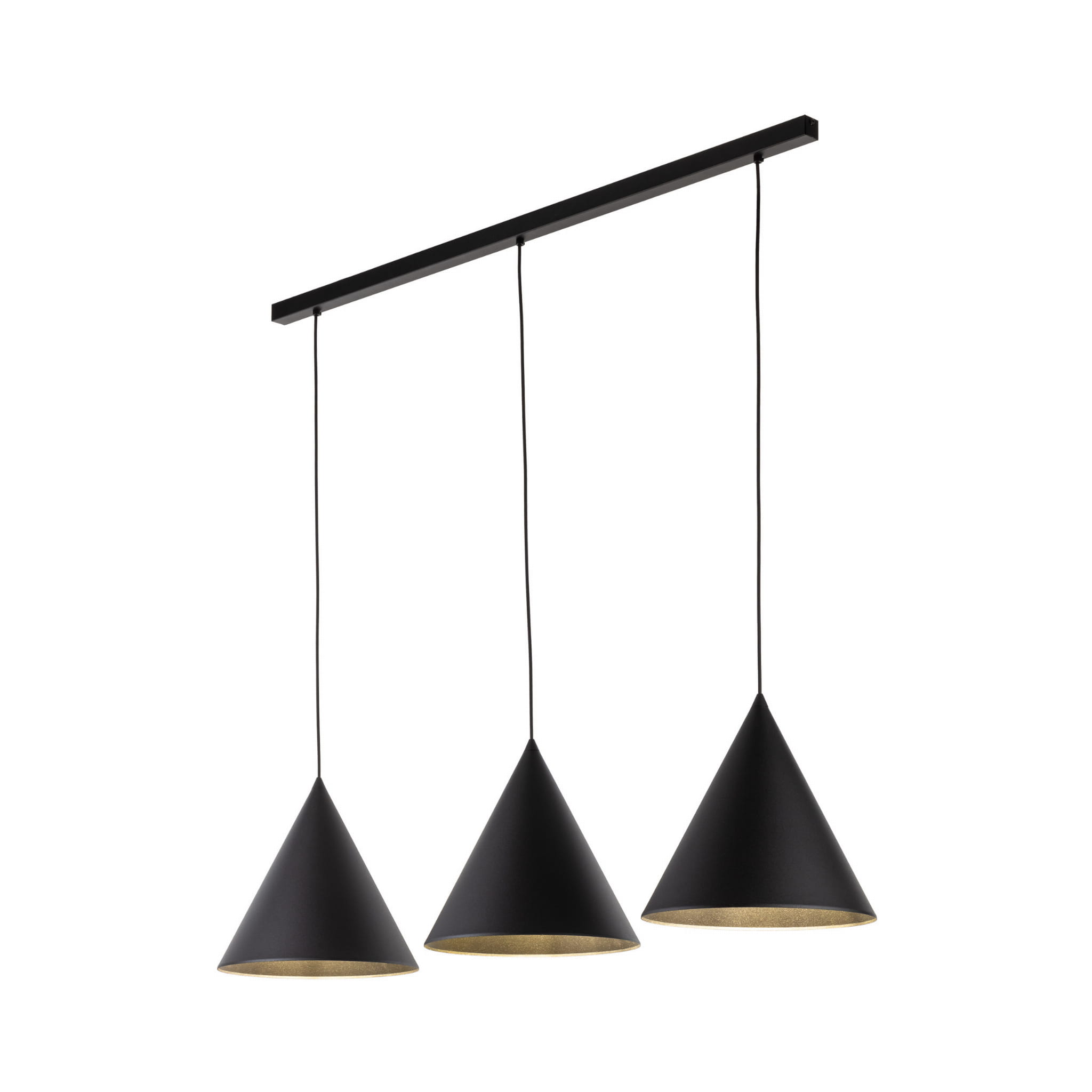 Lampa wisząca nowoczesna skandynawska klosz metalowy stożek czarna TK Lighting Cono 10060 3x15W E27
