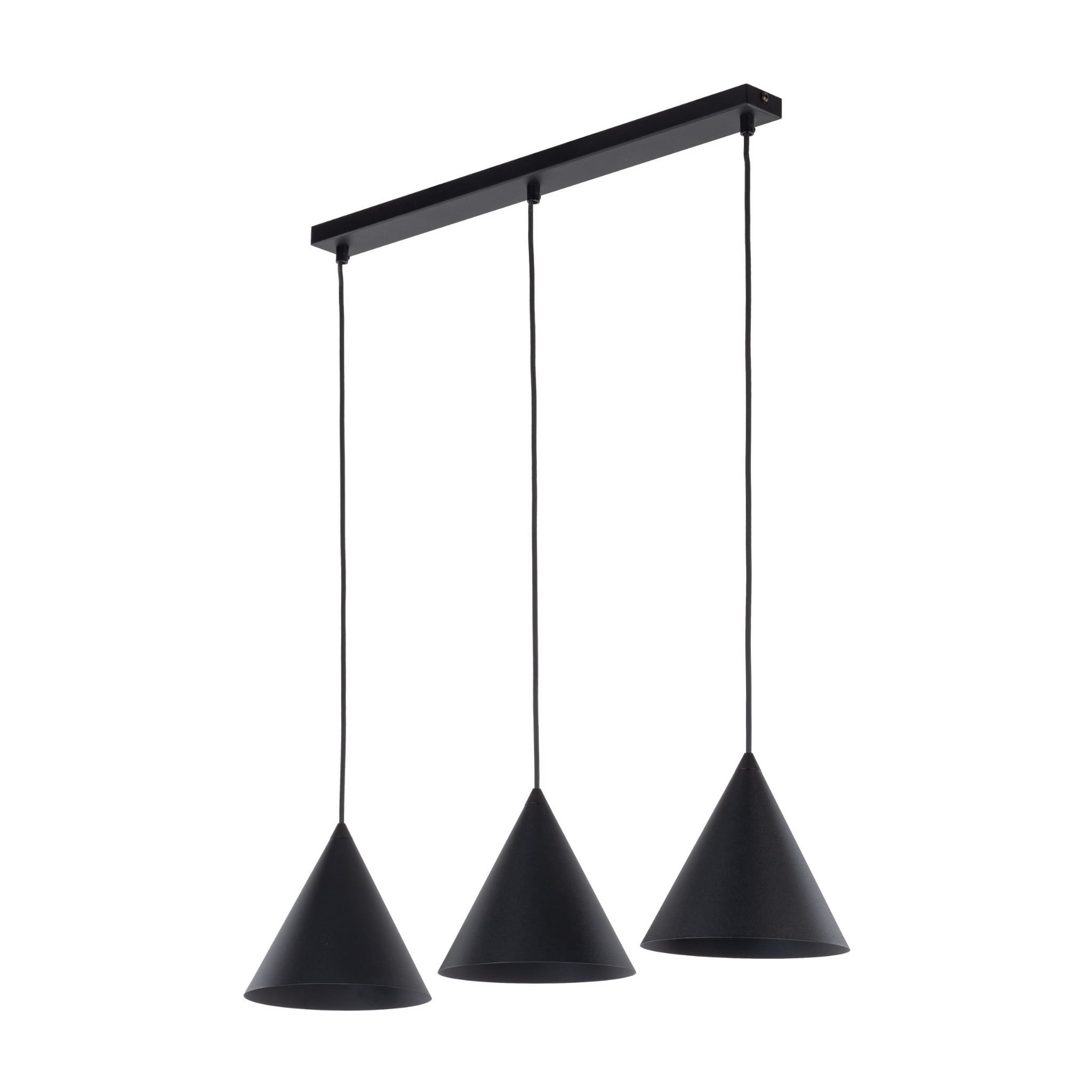 Lampa wisząca nowoczesna skandynawska klosz metalowy stożek czarna TK Lighting Cono 10068 3x15W E27