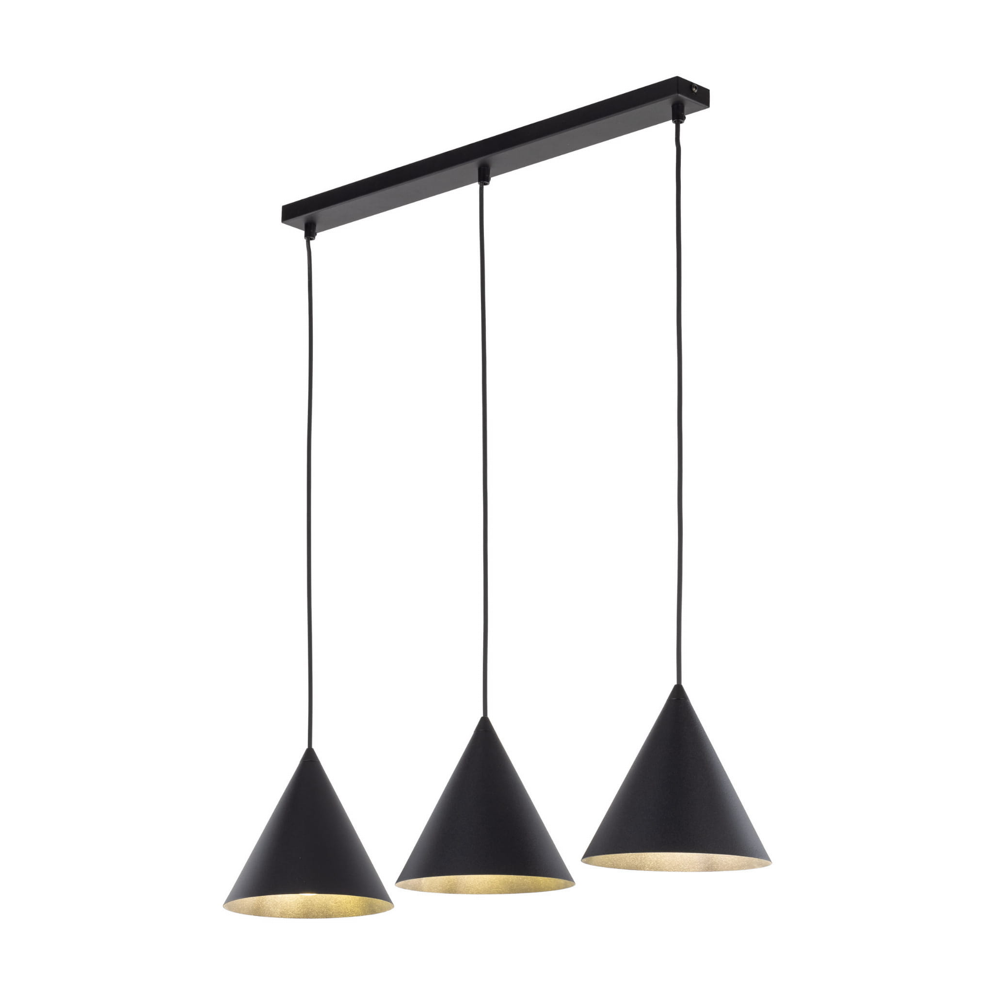 Lampa wisząca nowoczesna skandynawska klosz metalowy stożek czarna TK Lighting Cono 10068 3x15W E27