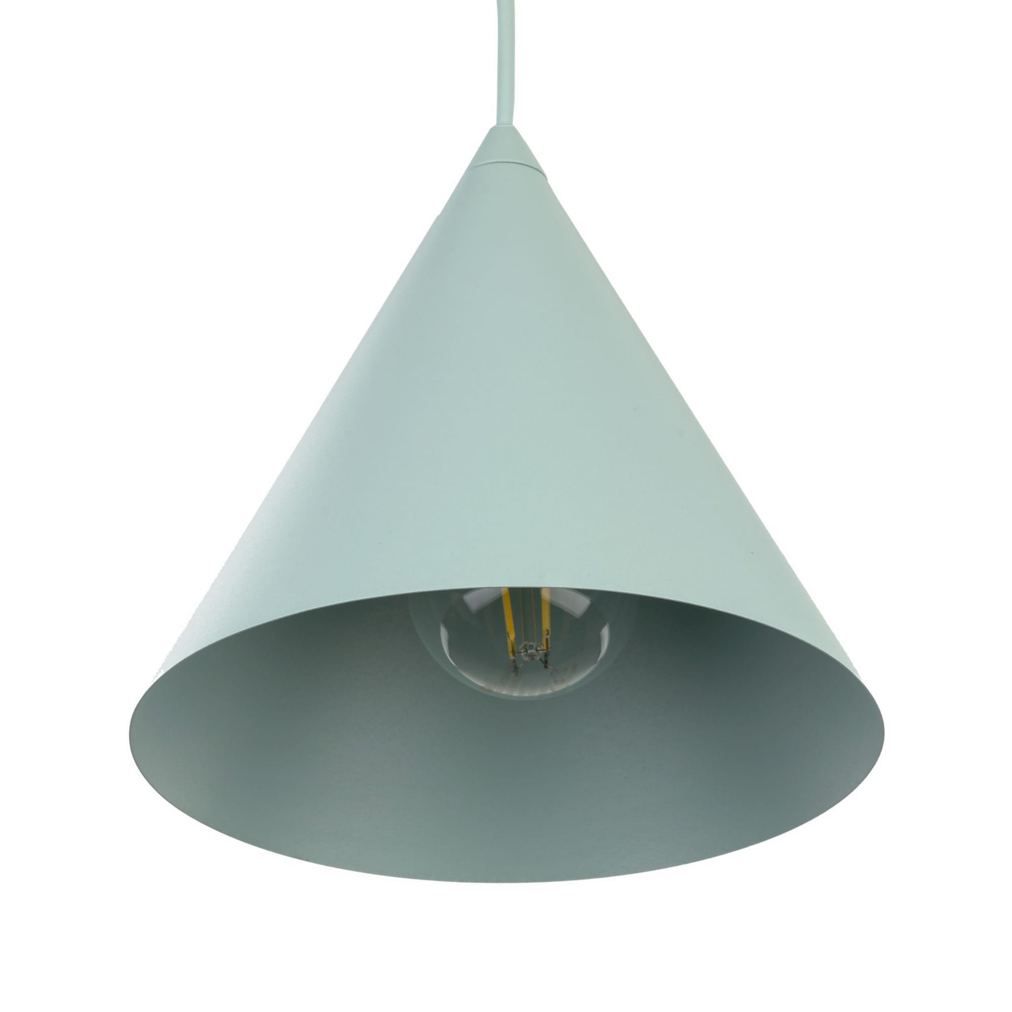 Lampa wisząca nowoczesna skandynawska klosz metalowy stożek miętowa TK Lighting Cono 10074 1x15W E27