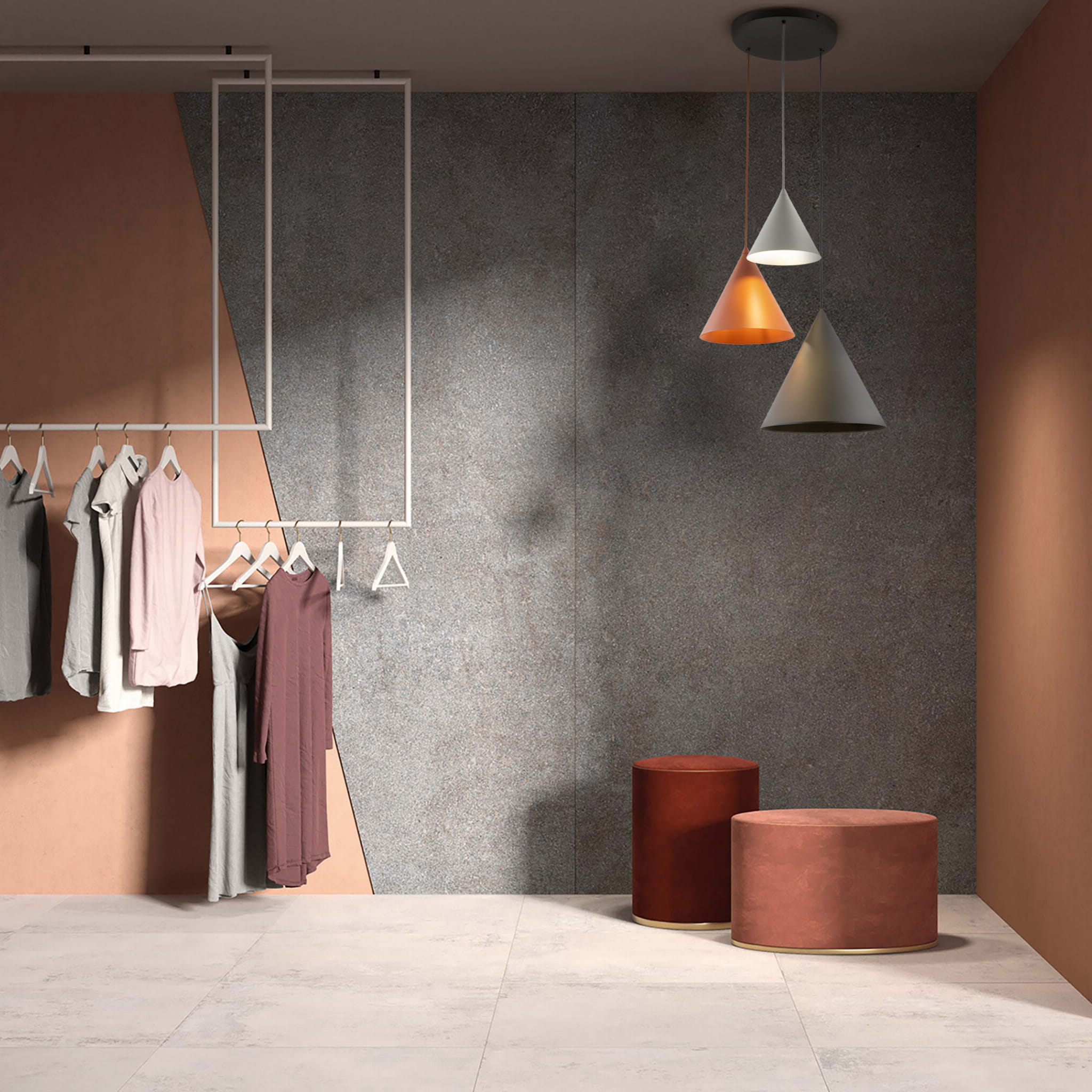 Lampa wisząca nowoczesna skandynawska klosz metalowy stożek multikolor TK Lighting Cono 6633 3x15W E27