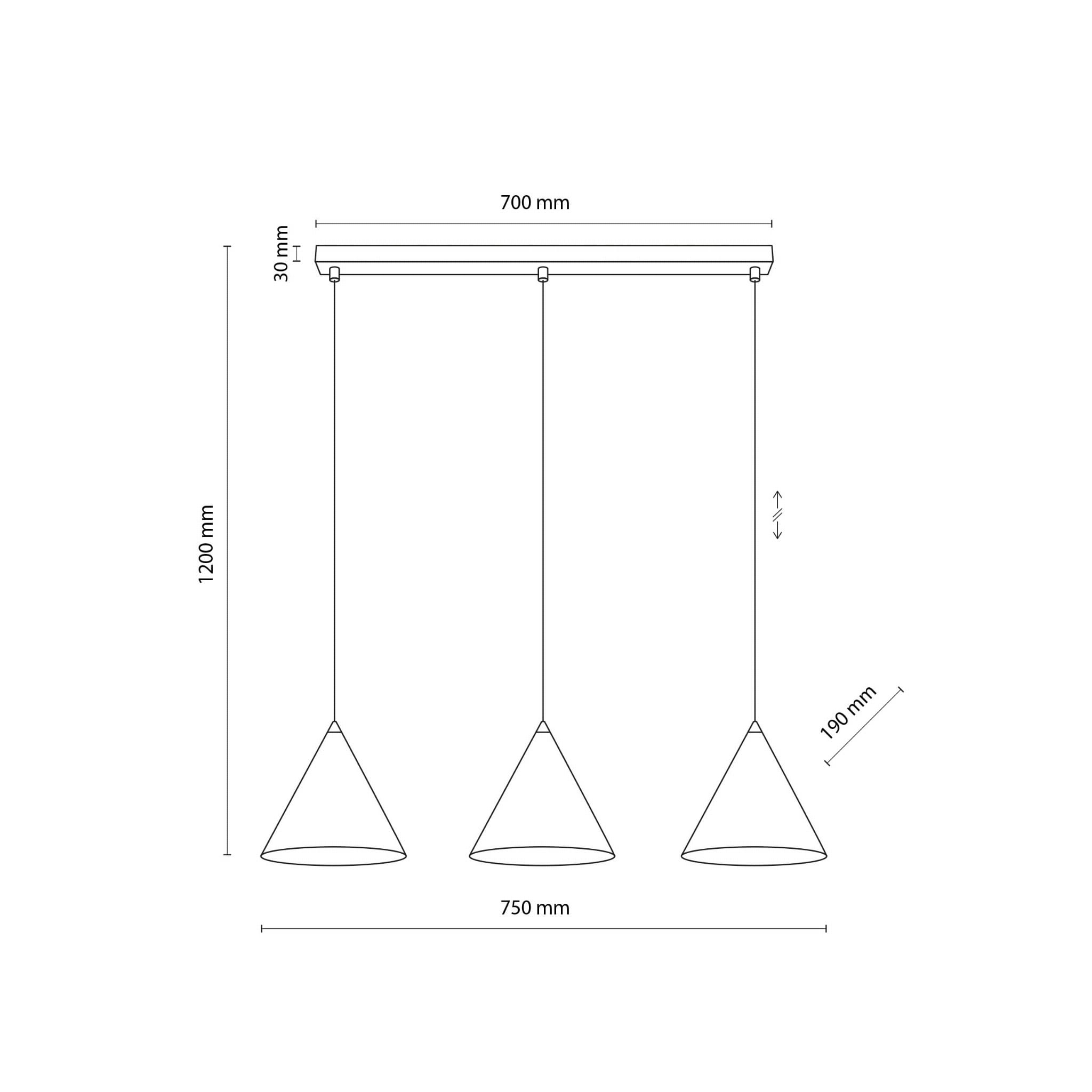 Lampa wisząca nowoczesna skandynawska klosz metalowy stożek żółta TK Lighting Cono 3281 1x15W E27