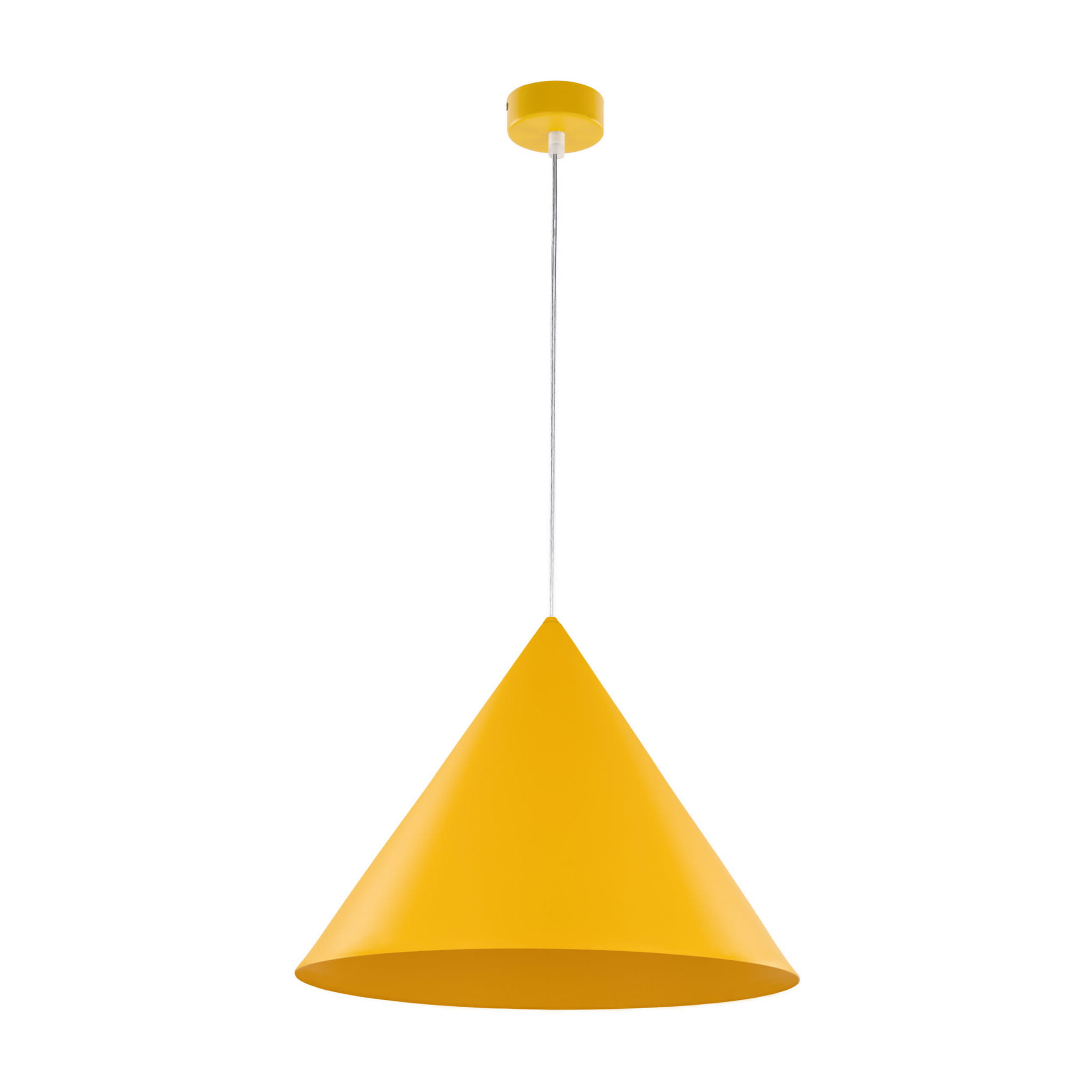 Lampa wisząca nowoczesna skandynawska klosz metalowy stożek żółta TK Lighting Cono 10090 1x15W E27