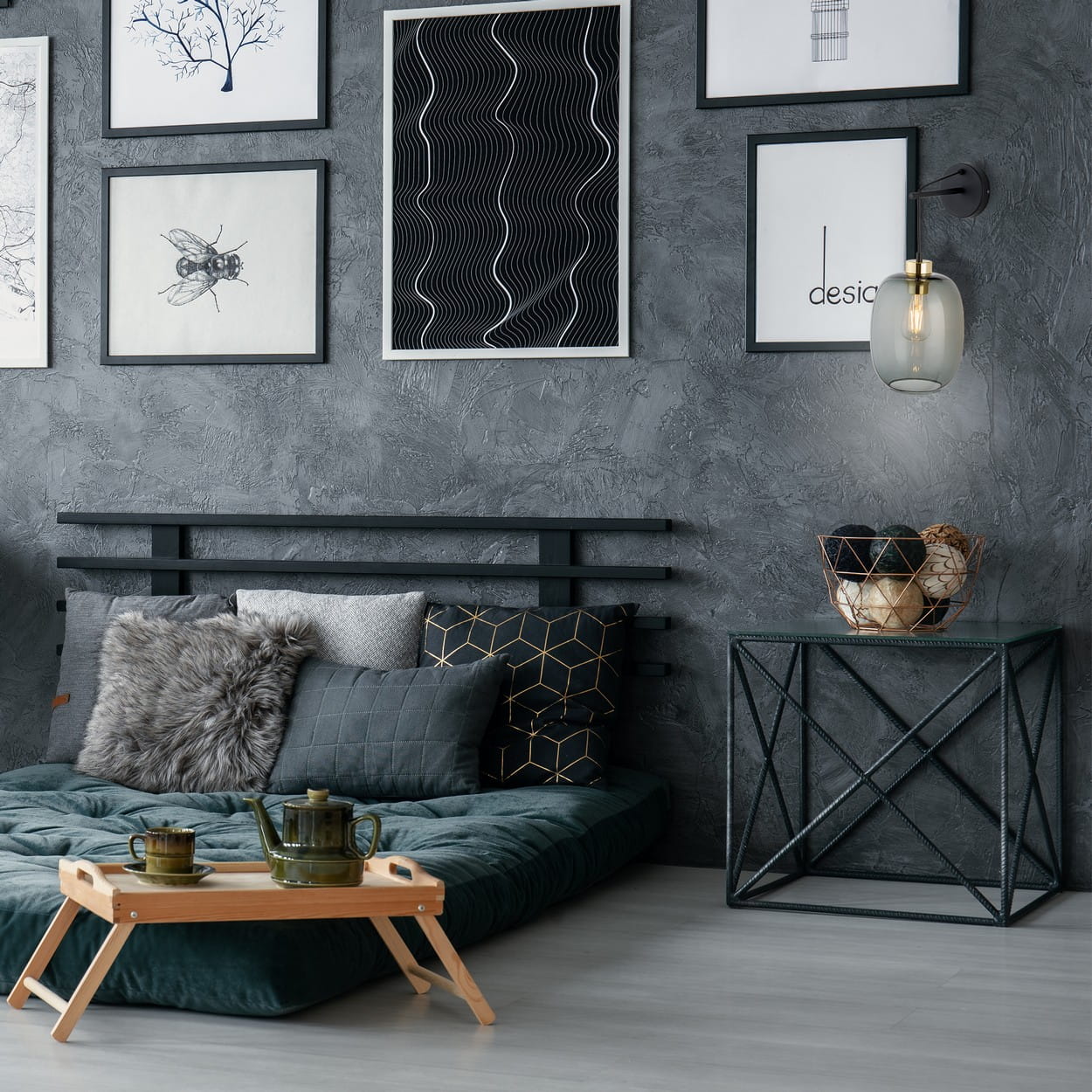 Kinkiet nowoczesny elegancki glamour loft industrialny klosz szklany grafitowy czarny TK Lighting Delta 6481 1x15W E27