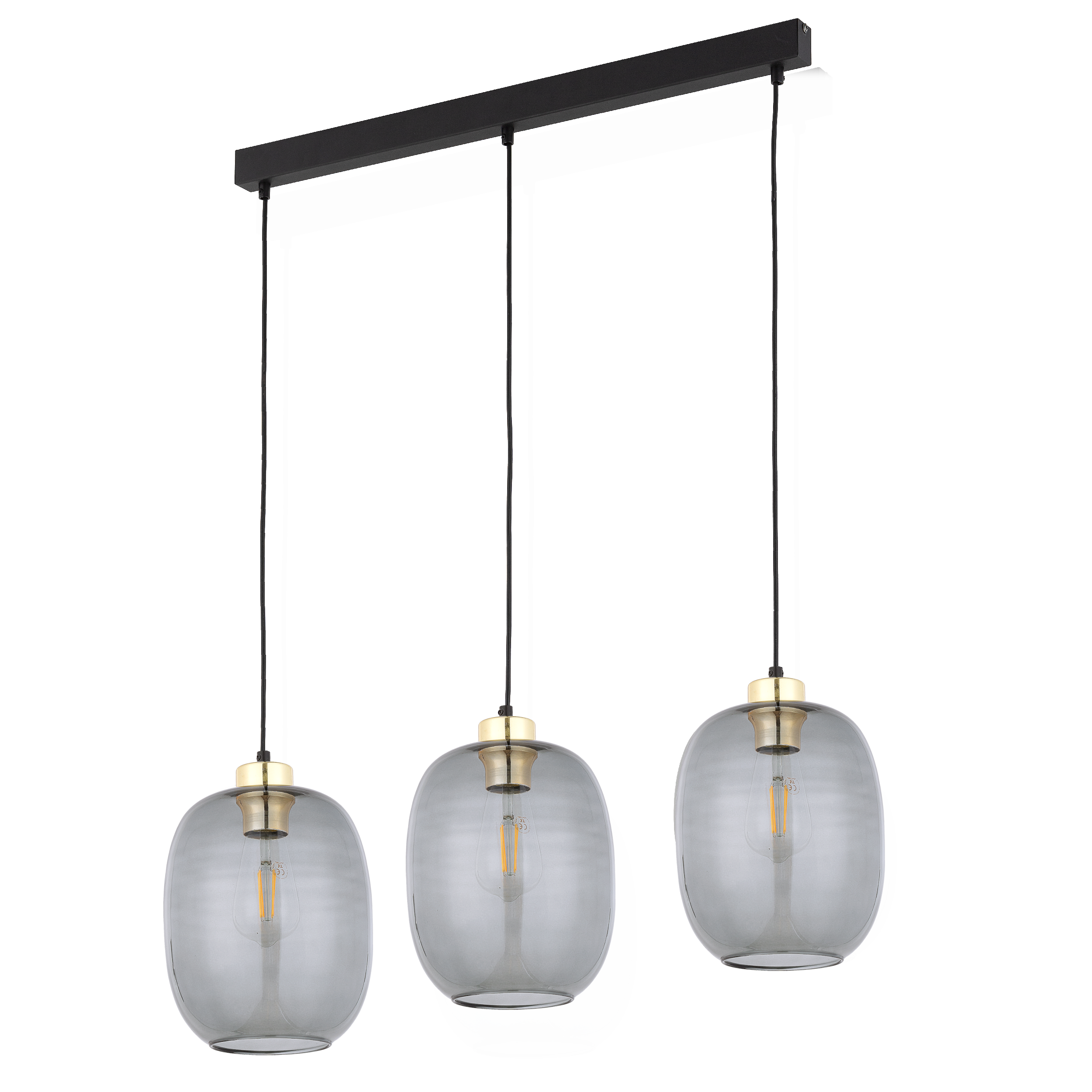 Lampa wisząca nad stół nowoczesna elegancka glamour loft industrialna klosz szklany grafitowa złota TK Lighting Delta 4841 3x15W E27