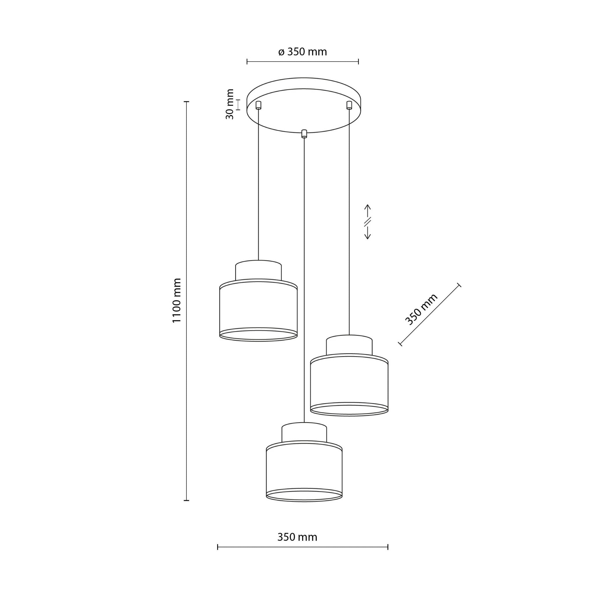 Lampa wisząca do salonu nowoczesna boho skandynawska abażur materiałowy juta multikolor TK Lighting Duo 2759 3x15W E27