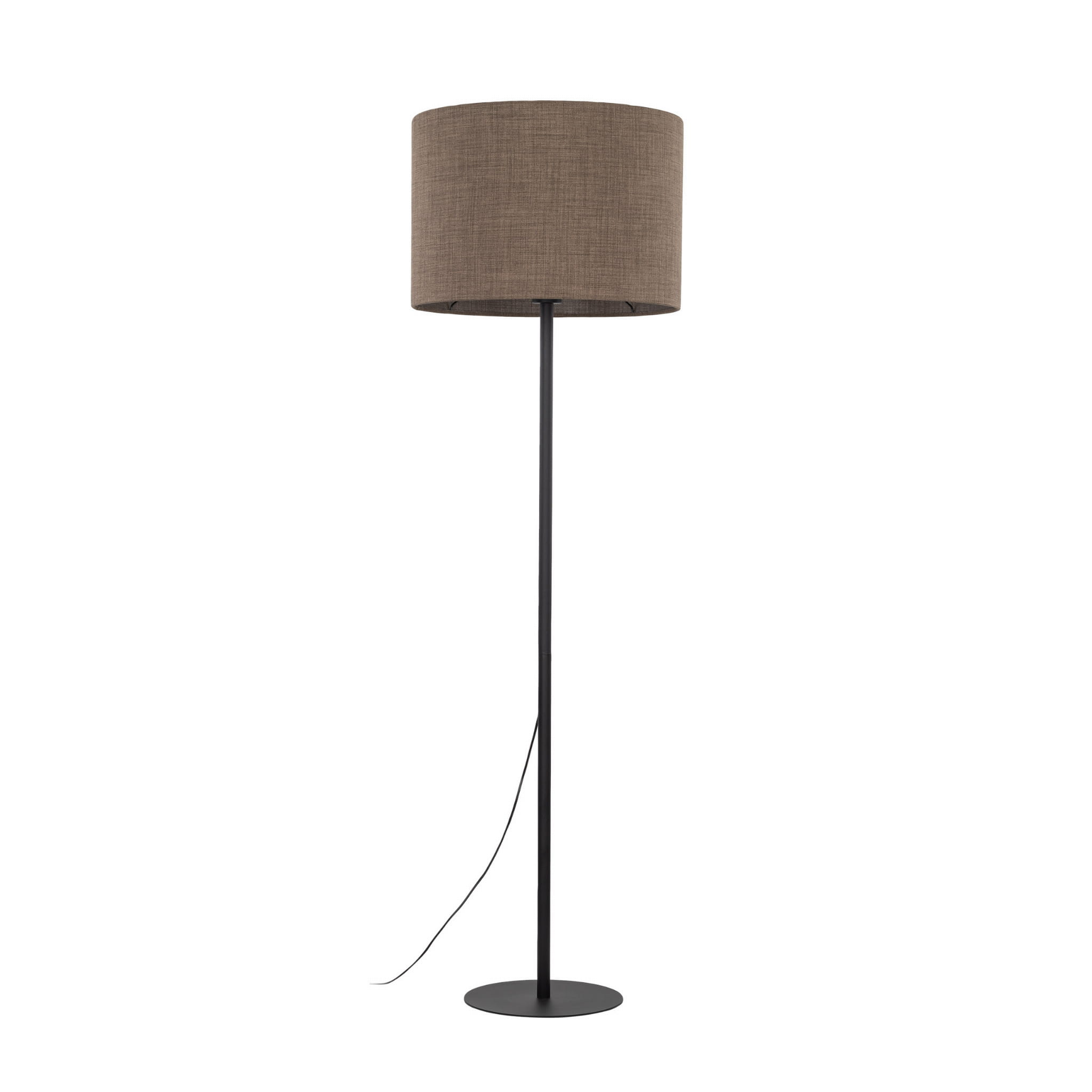Lampa podłogowa nowoczesna boho loft skandynawska abażur materiałowy czarna brązowa TK Lighting Earth 16013 1x15W E27