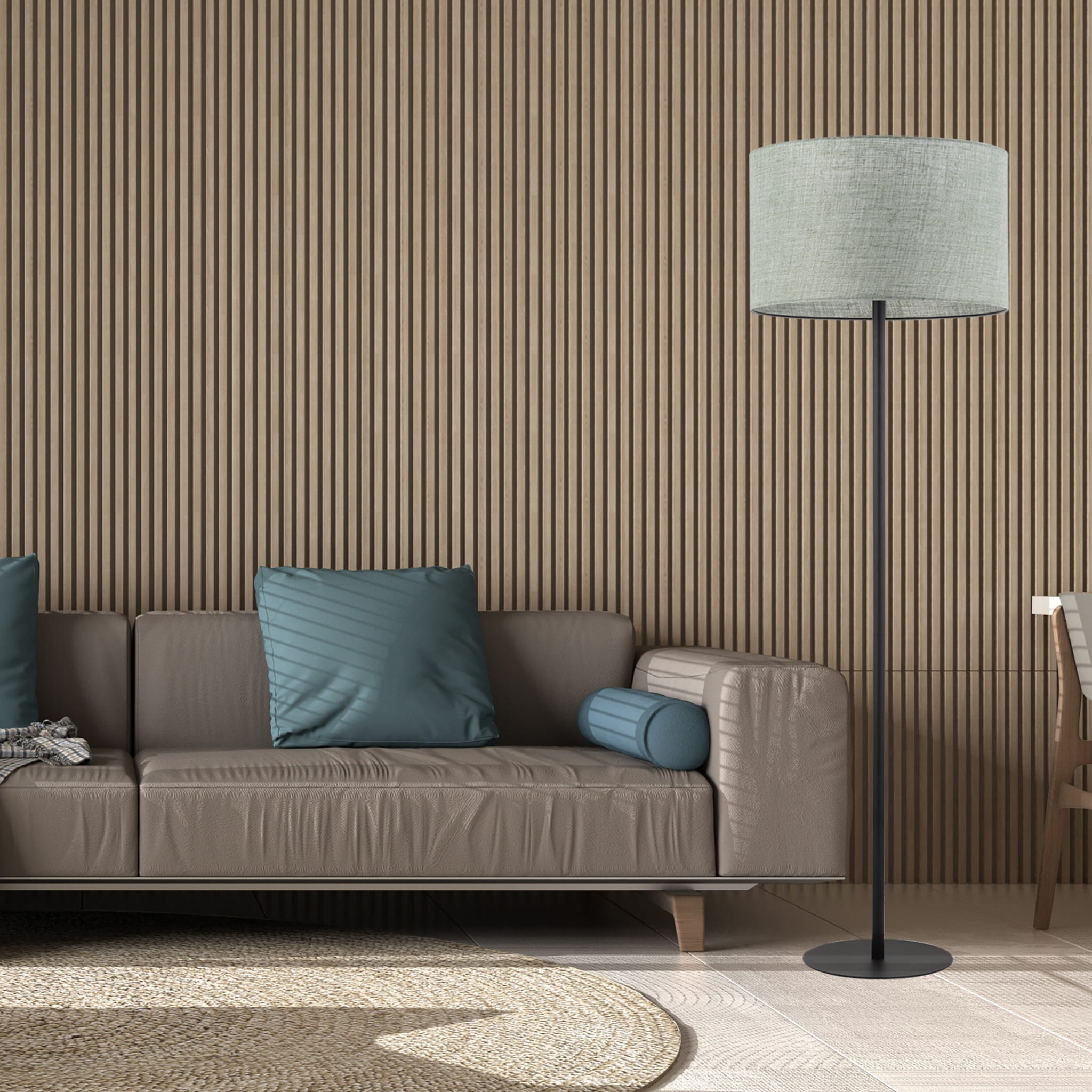 Tk Lighting Earth 5476 lampa stojąca podłogowa 1x15W E27 czarna drewniana