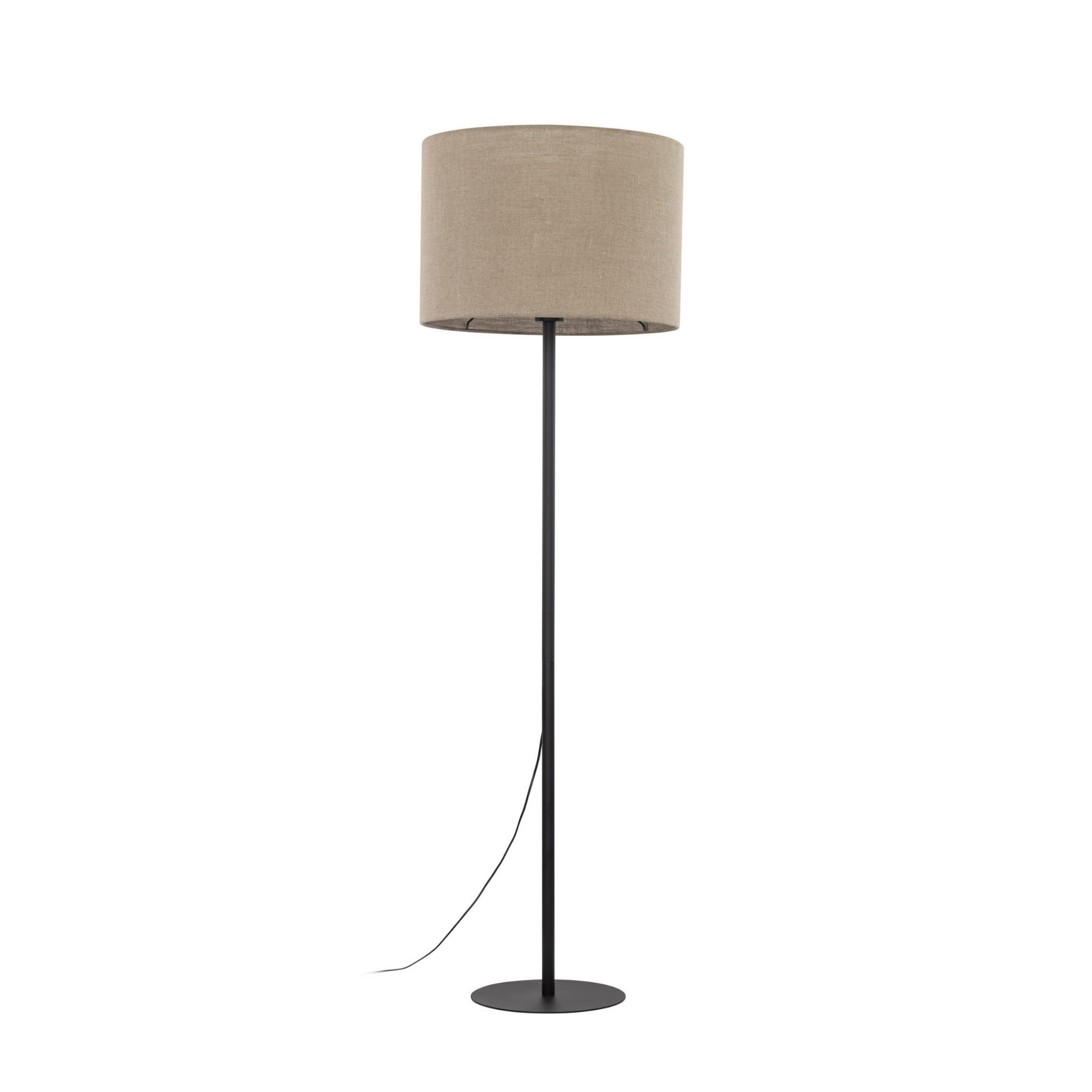 Lampa podłogowa nowoczesna boho loft skandynawska abażur materiałowy juta czarna TK Lighting Earth 16012 1x15W E27