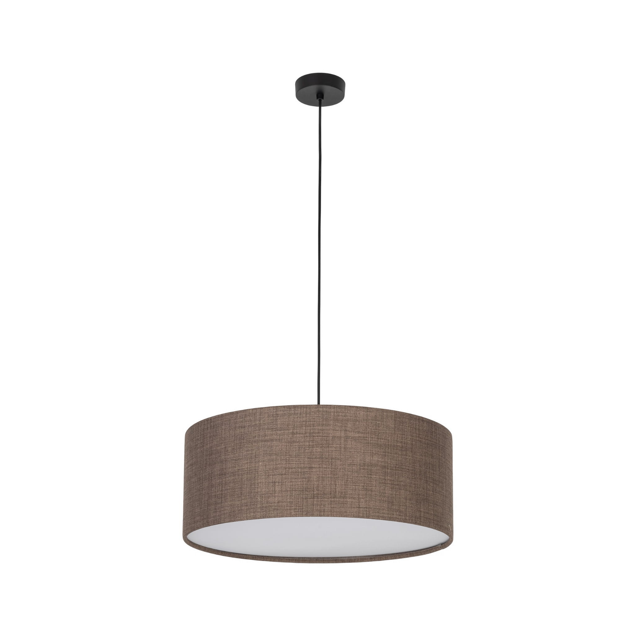 Lampa wisząca nowoczesna boho loft skandynawska abażur materiałowy brązowa czarna TK Lighting Earth 10101 3x15W E27