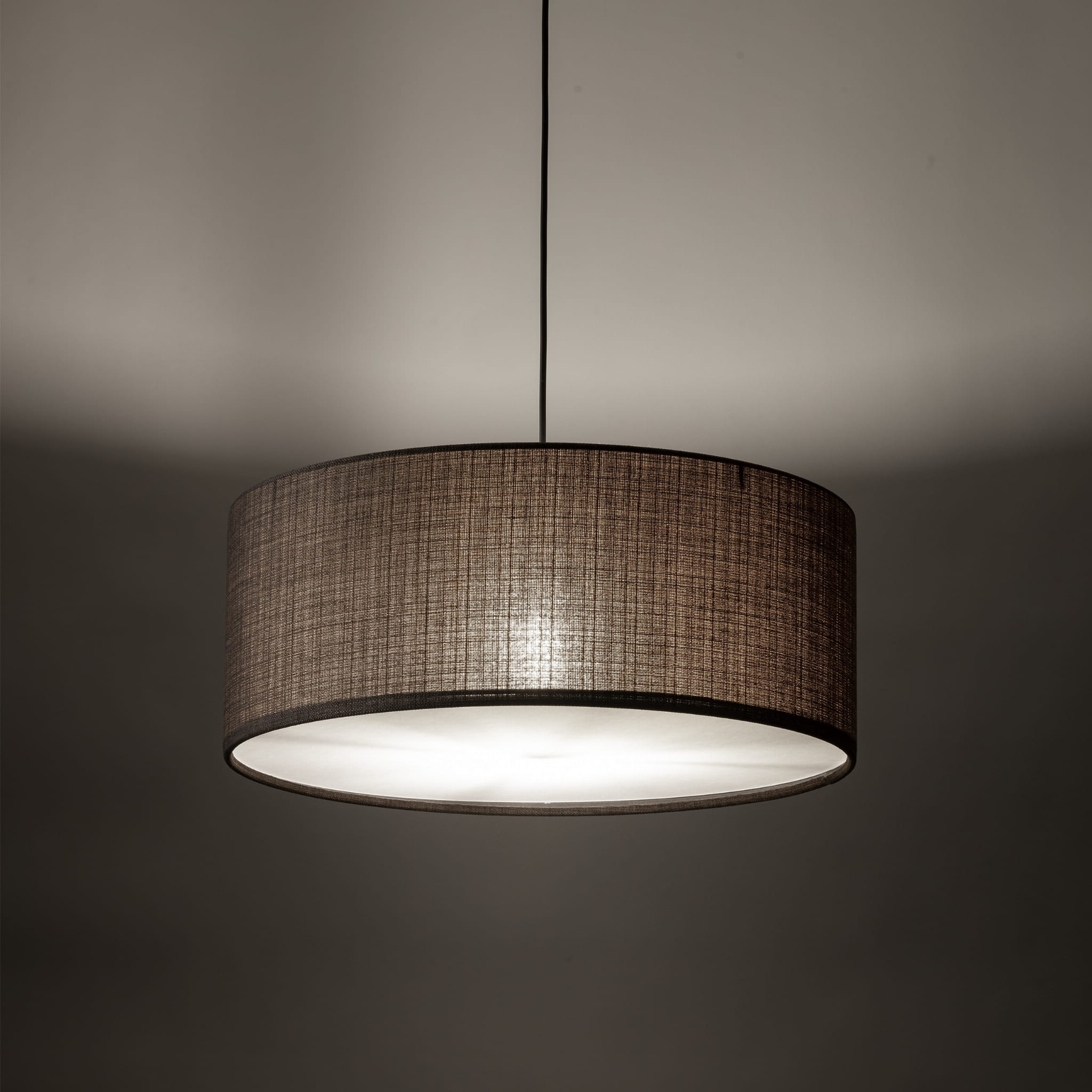 Lampa wisząca nowoczesna boho loft skandynawska abażur materiałowy brązowa czarna TK Lighting Earth 10101 3x15W E27