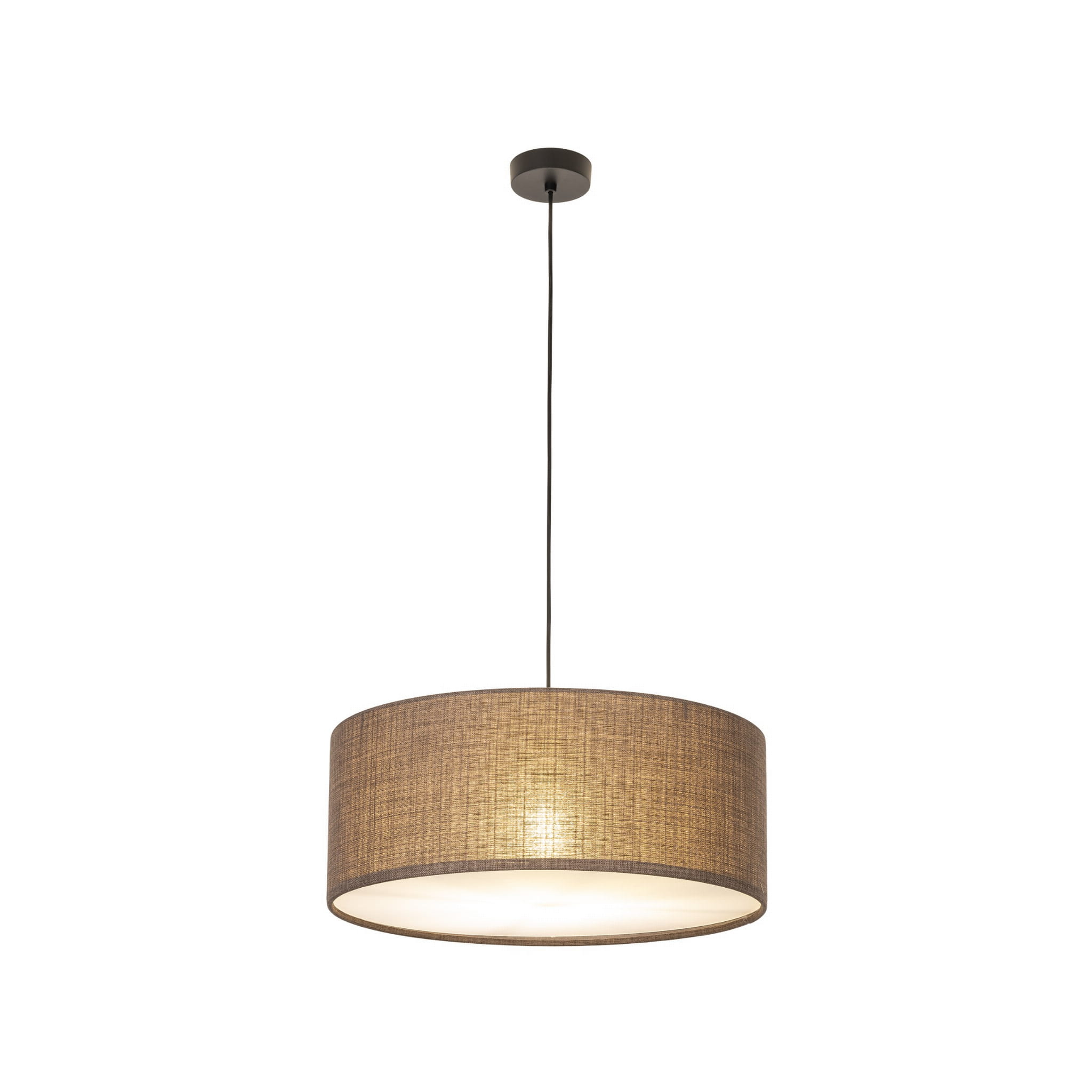 Lampa wisząca nowoczesna boho loft skandynawska abażur materiałowy brązowa czarna TK Lighting Earth 10101 3x15W E27